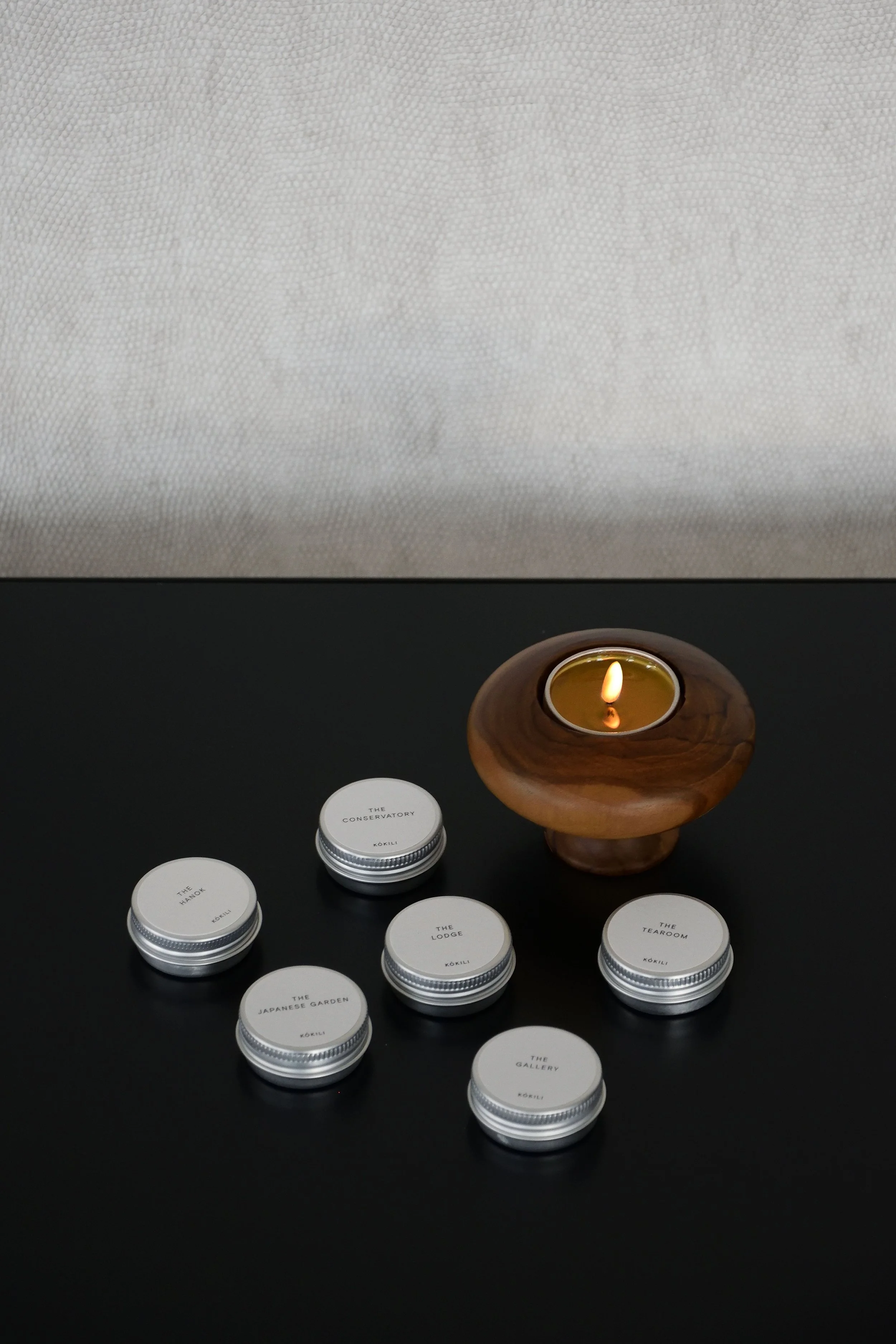 Tealight Candles with Walnut Holder lit LR.jpg