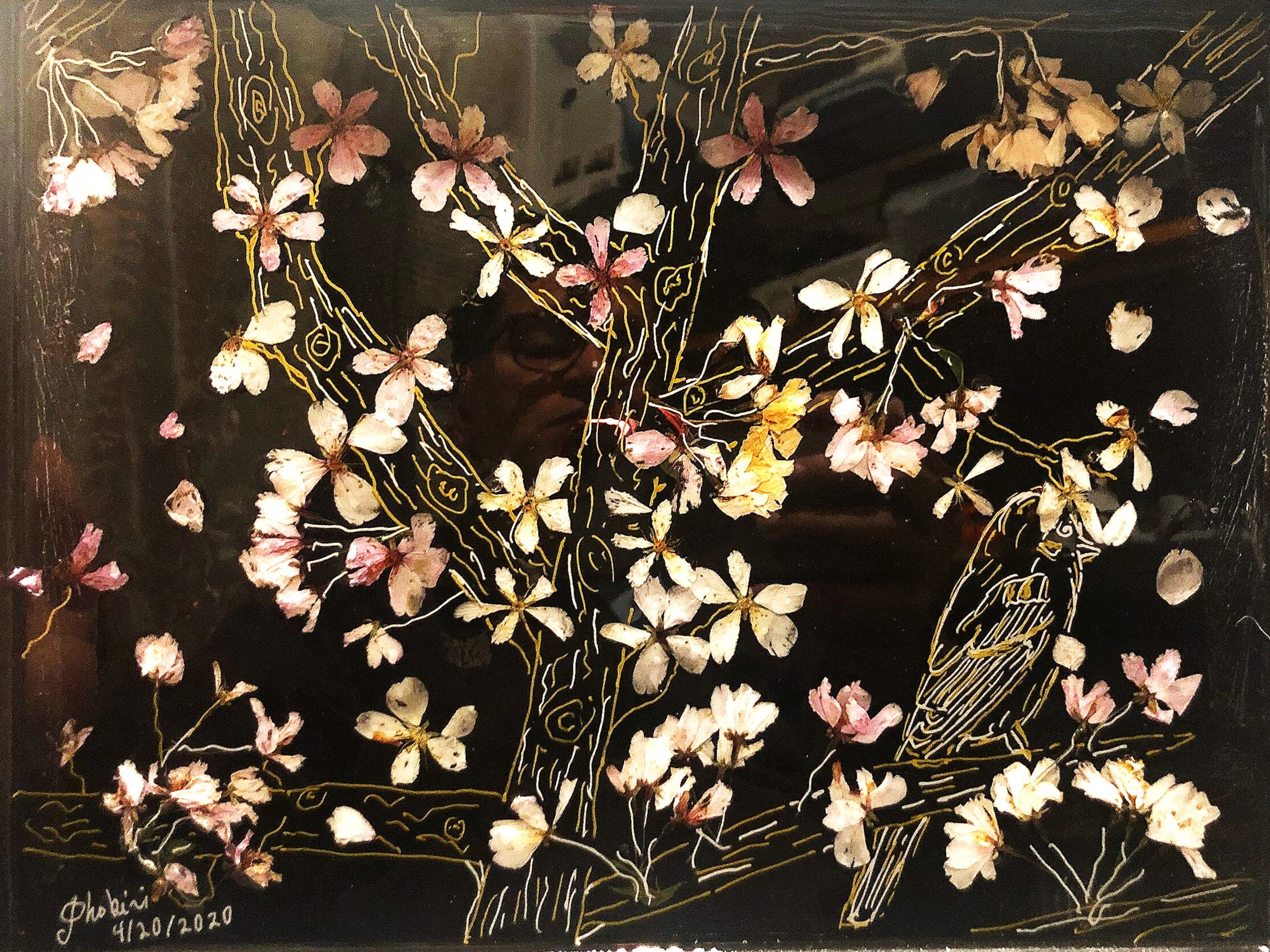 20.3b+Pink+Cherry+Blossom+and+the+bird+in+resin.jpg