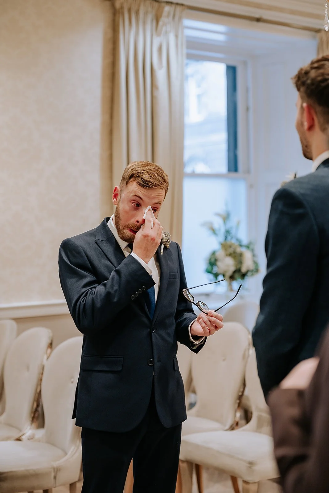 Ceremony at Edinburgh City Chambers wedding by Lou Rob Photo