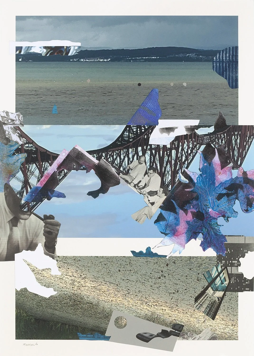 Monica DeSalvo, "Subterranean," Mixed media Collage on digital inkjet photographic montage on archival foam core, 2025