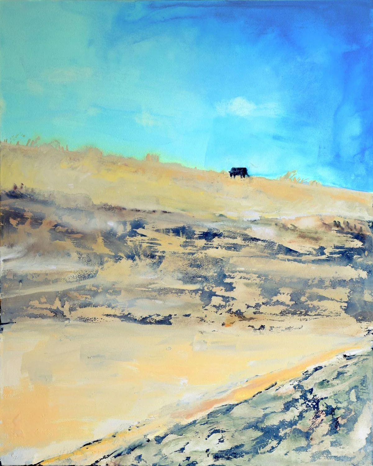 Susan Solomon, "Skycow", gouache and ink, 2020