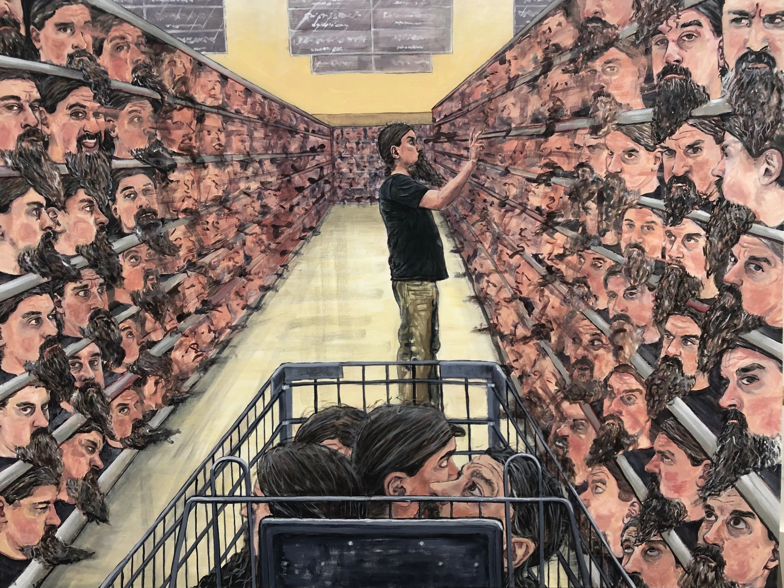 Andrew Hembd, "Your Cart is Full," acrylic on canvas, 2024