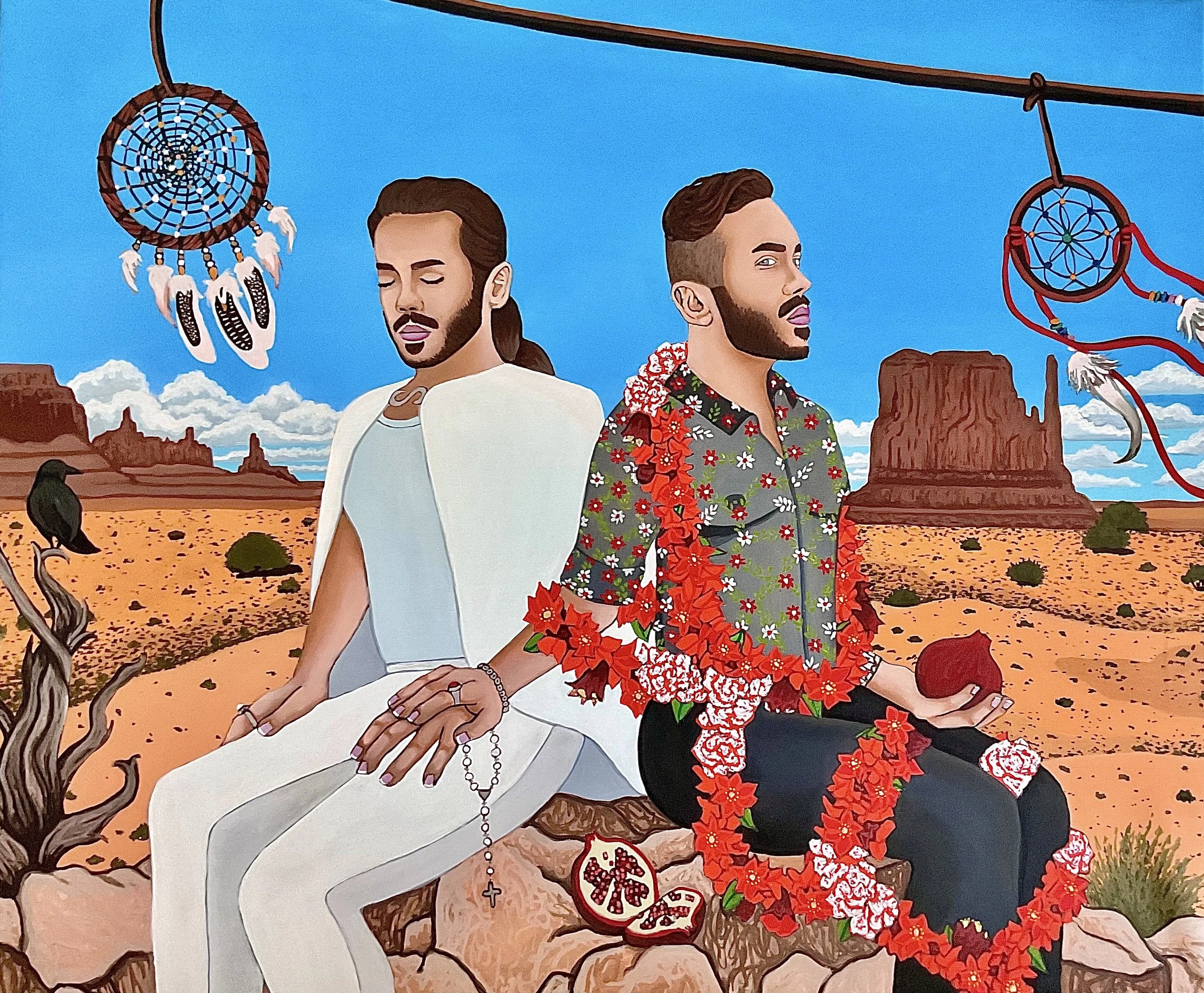 Krystof Novotny, "The Two Christophers", oil on canvas, 2020