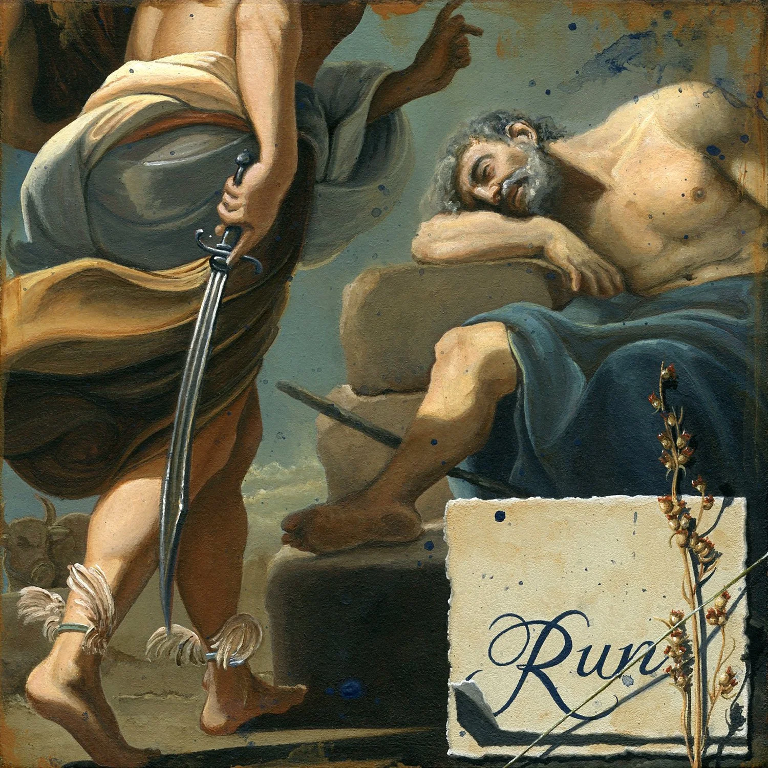 Robert Matejcek, "Run Boy Run", Acrylic on MDF/Hardboard, 2025