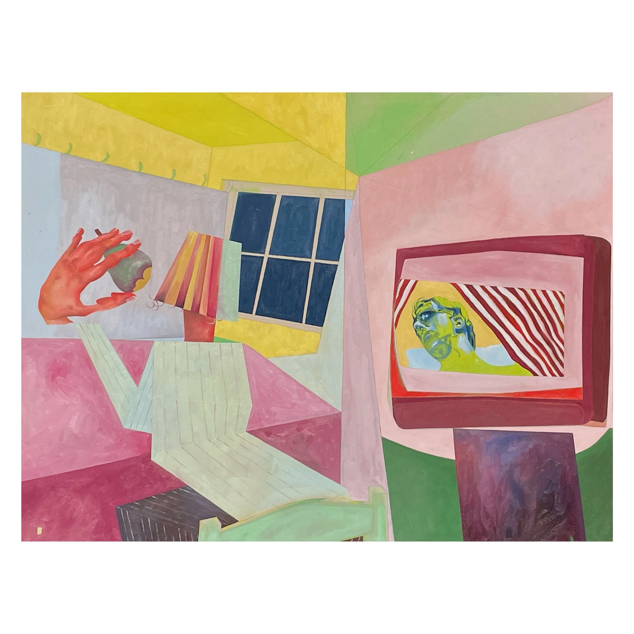 Laney Milham, "TV Dinner," Oil on Canvas, 2026