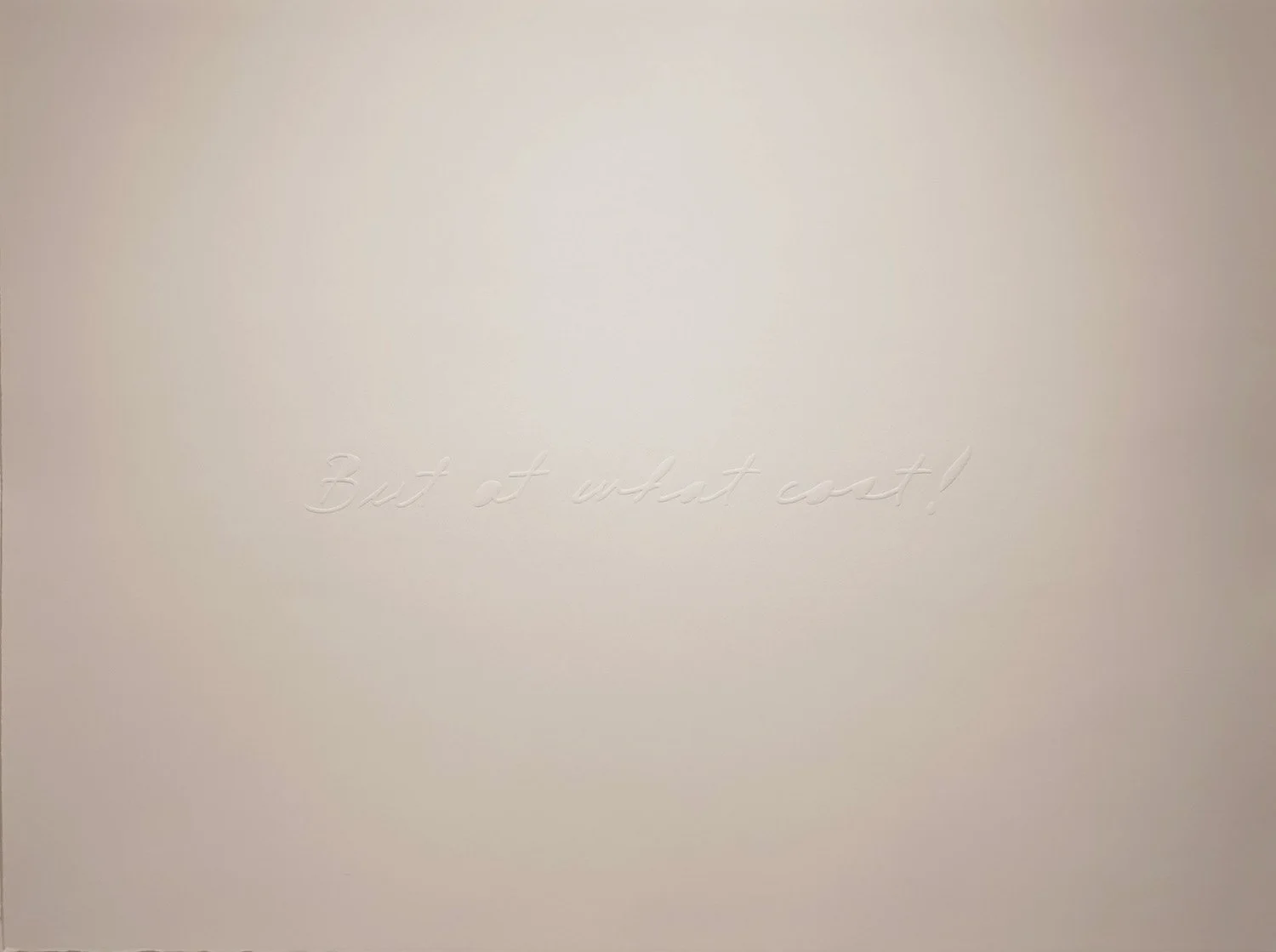 Jean Shon, "What Cost," Embossed print, 2024
