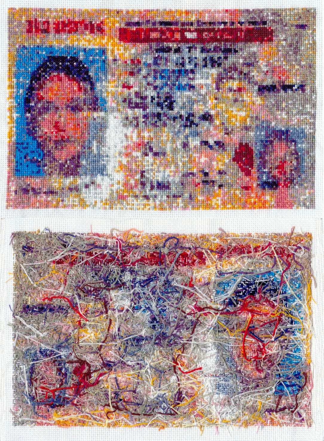 Lauren Johnston, "Land of Lincoln," cross stitch, 2026