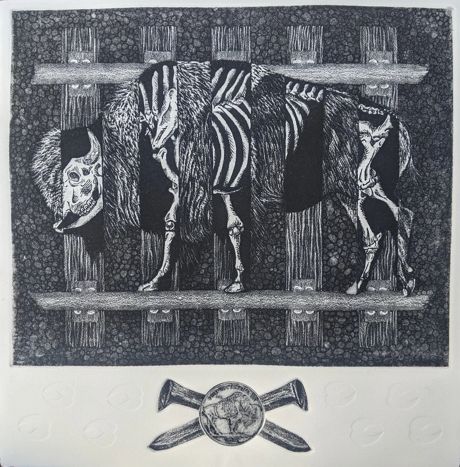 Vanessa Jo Bahr, "I Know You Ryder", Etching, Aquatint, Blind Embossing, 2023