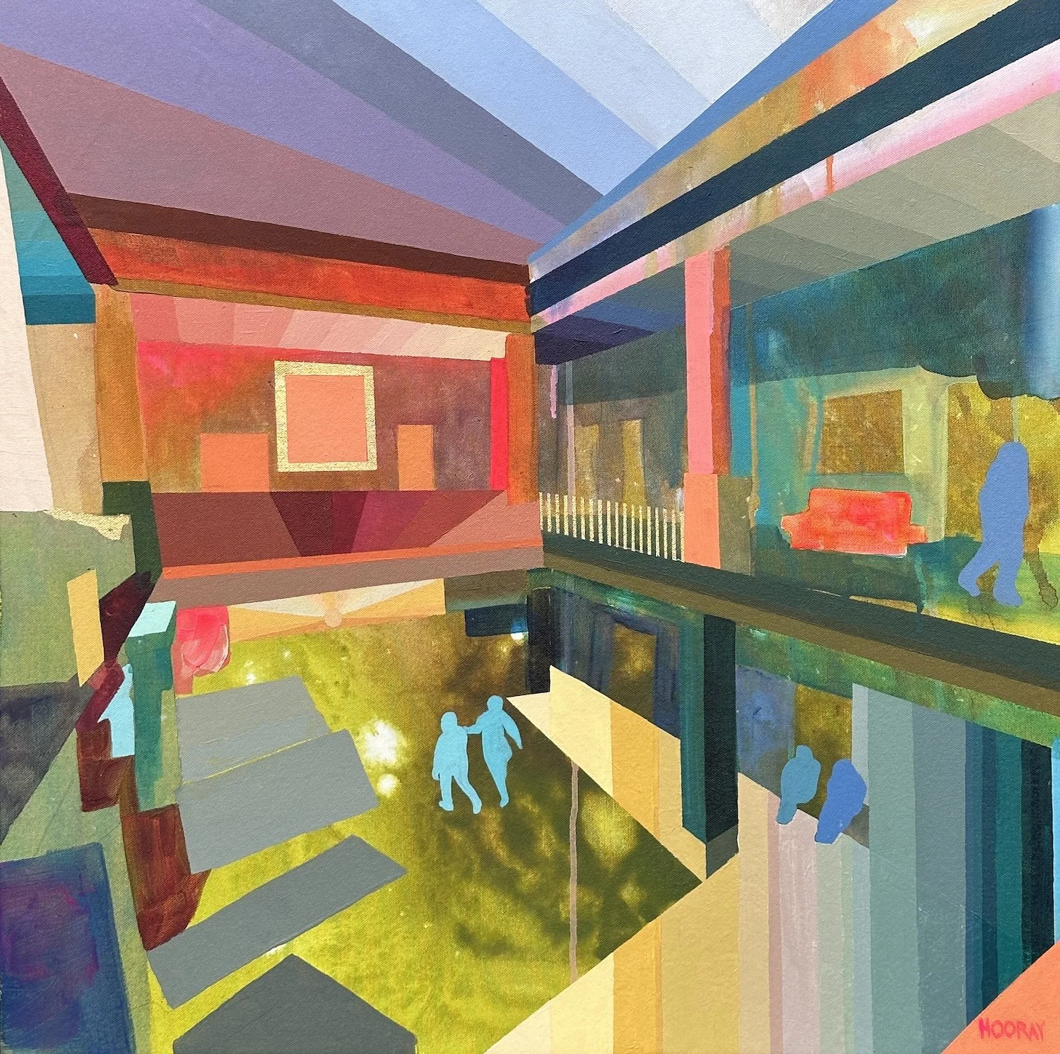 Kate Hooray Osmond, "The Dream A Dream," acrylic and gold leaf on canvas, 2025