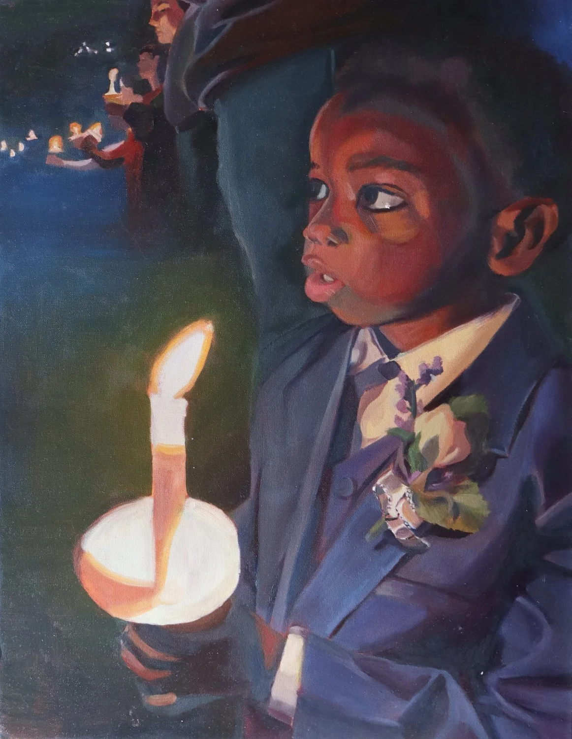 Maya Heinze, "Candlelight", Oil, 24" x 18", 2025