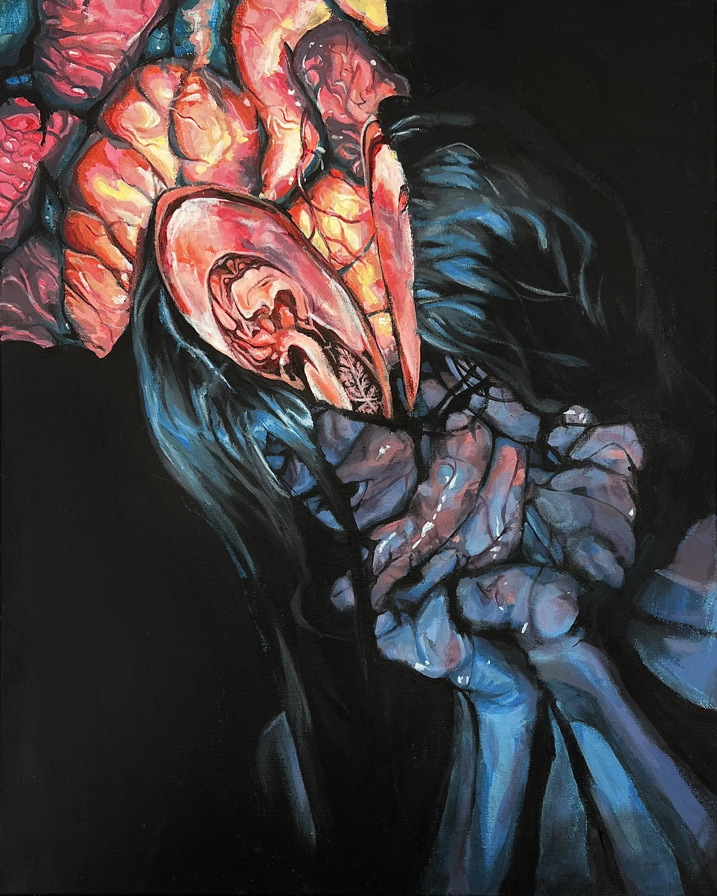 Cadence Zaccardi, "Implode," acrylic on canvas, 2025