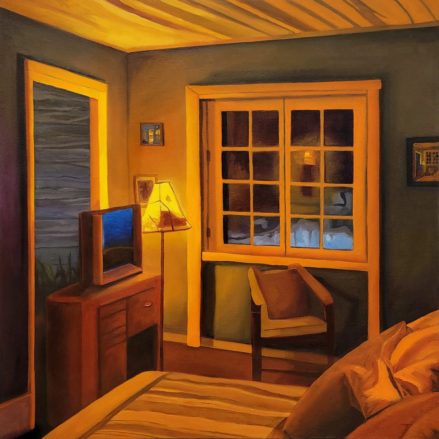 Alex Renbarger, "Torched", oil on canvas, 2025