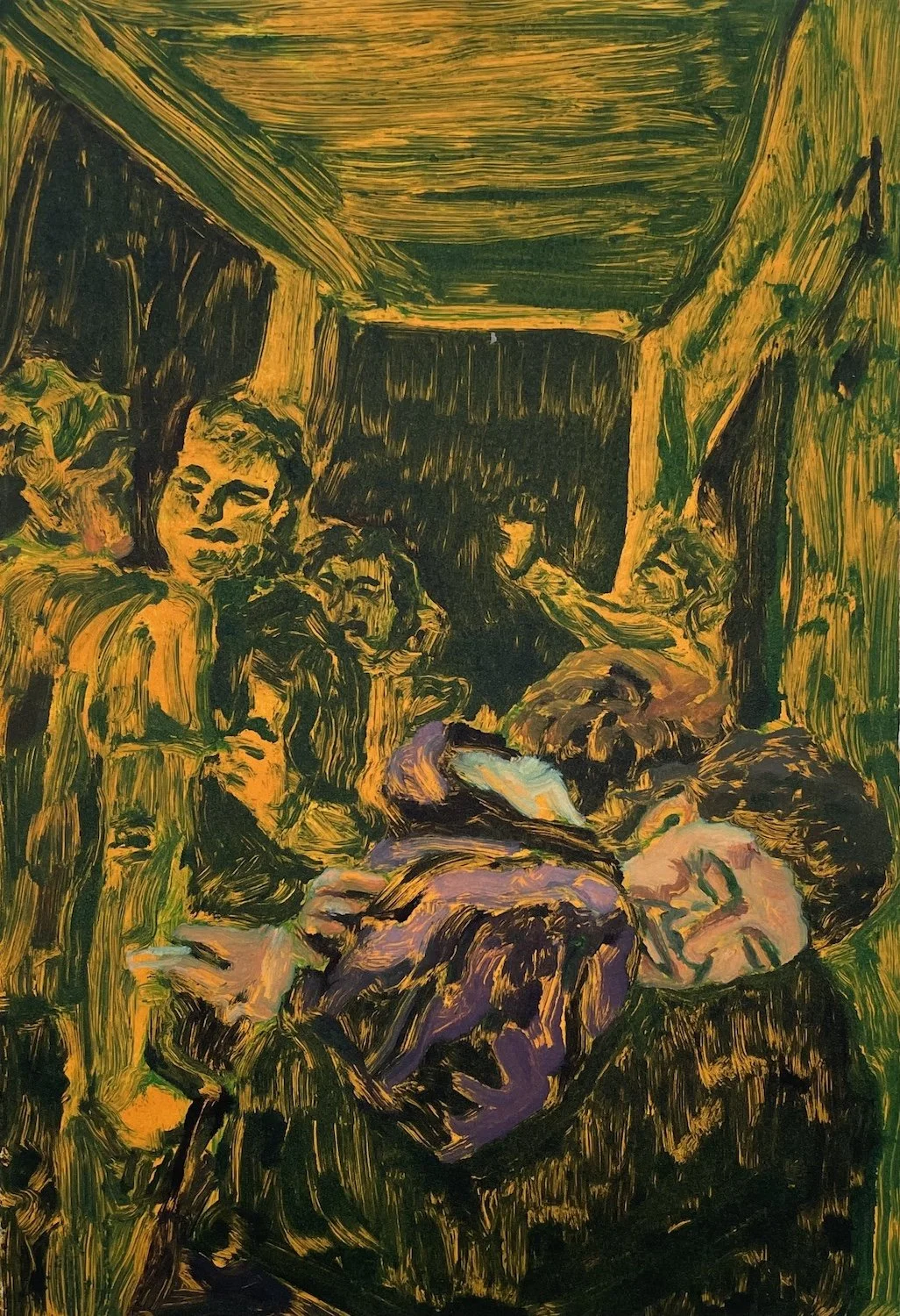 Becca Gallandt, "squeeze," monotype, 2026