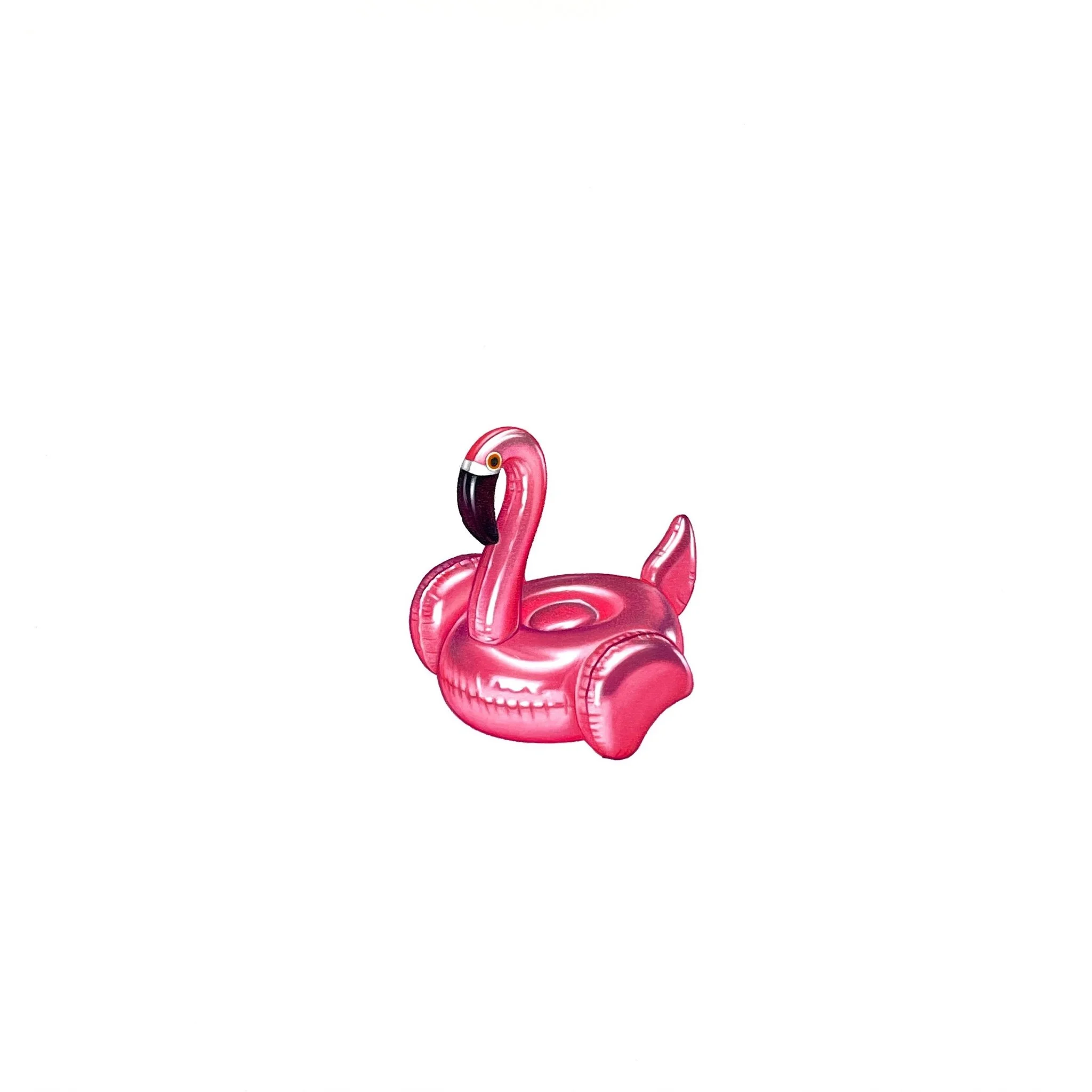 Madison Ervin, "Flamingo Floaty," Colored Pencil, 2024