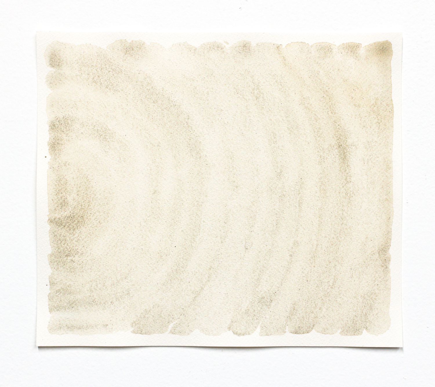 Whitney Johnson-Lessard, "Deposits (VII)", glacial till and gum arabic on watercolor paper, 2025