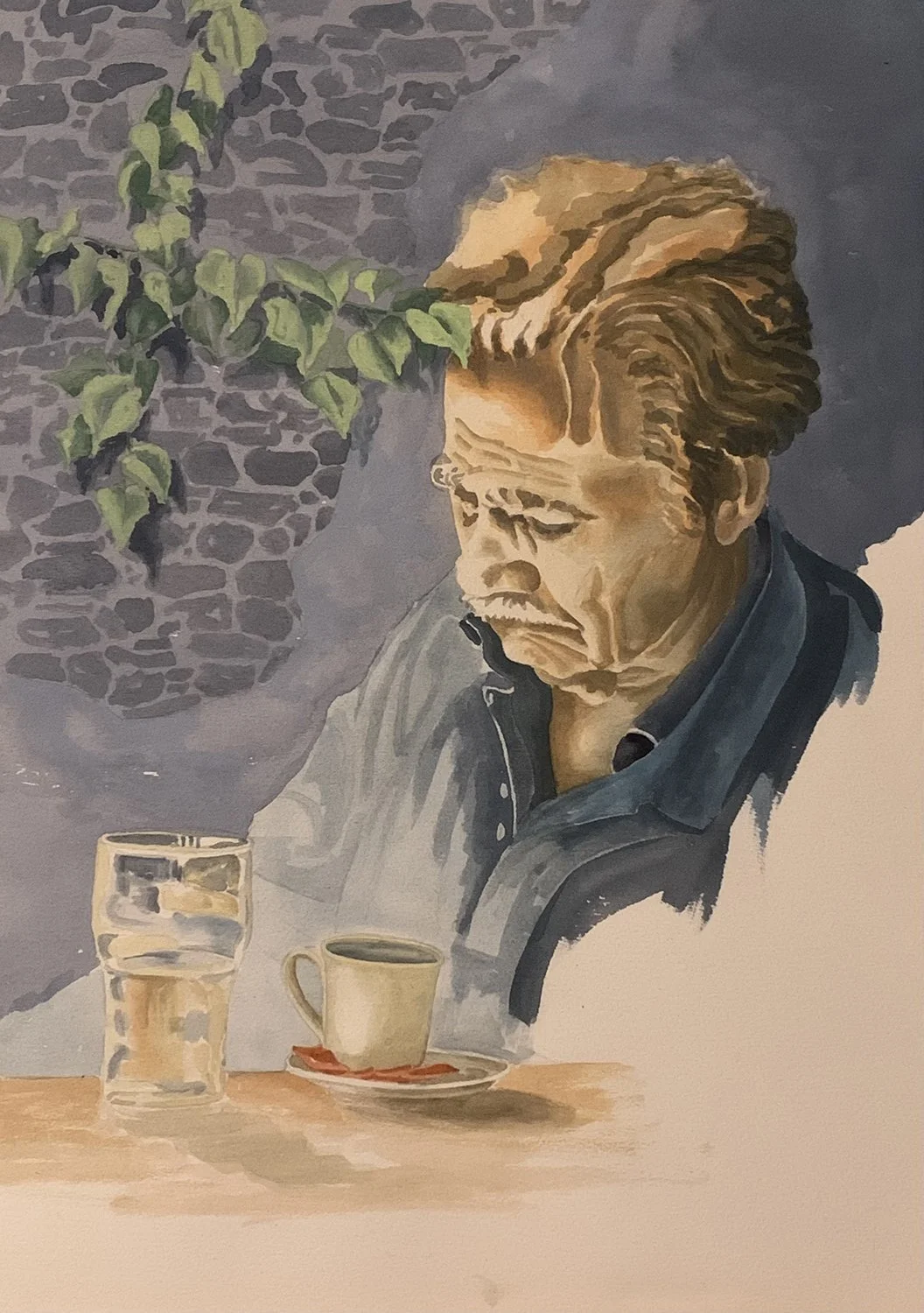 Michael Romanos, "Memories", Watercolour, 20" x 14", 2023