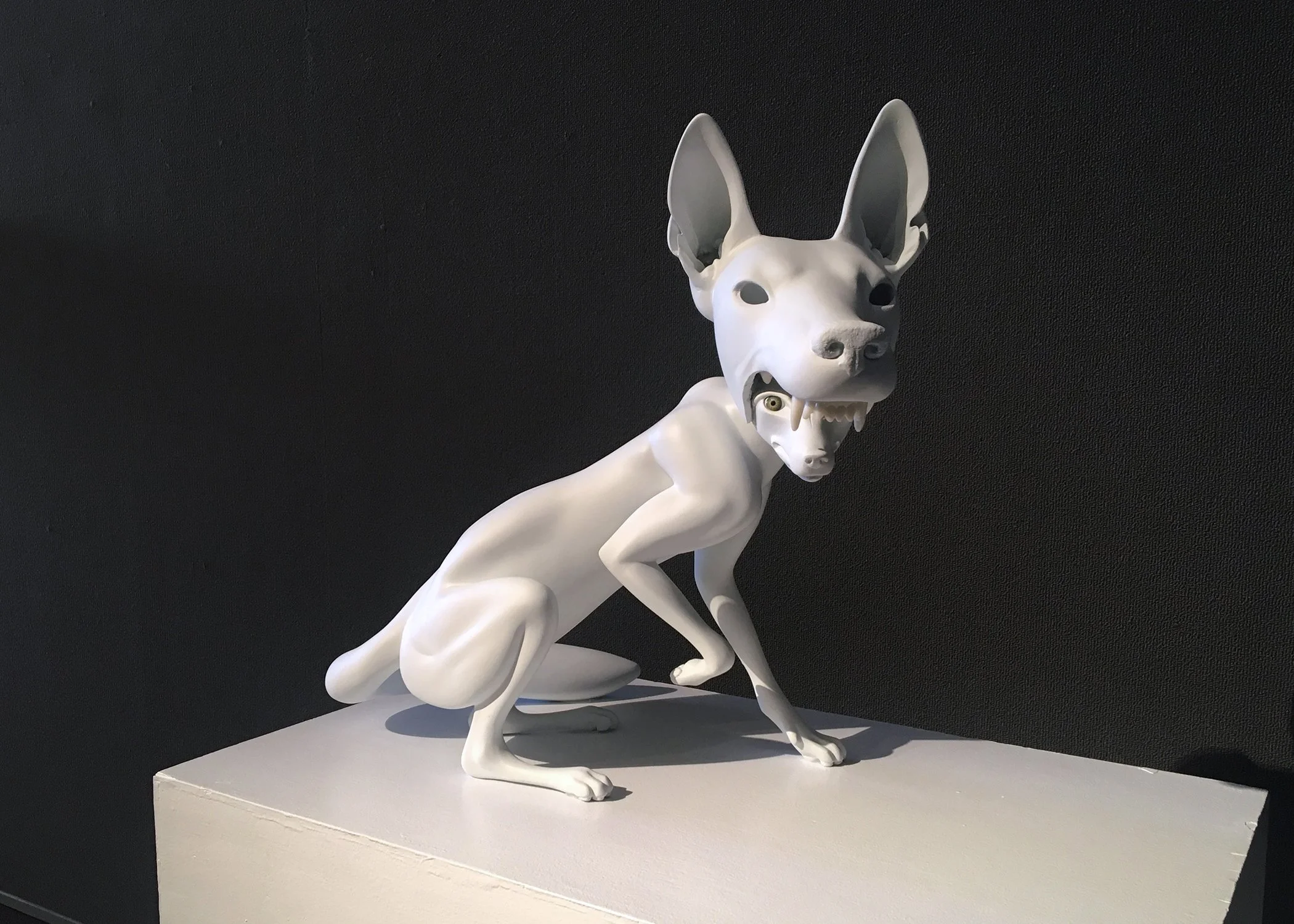 Jessica Teckemeyer, "Fox or Foe," polyurethane, automotive paint, 2024