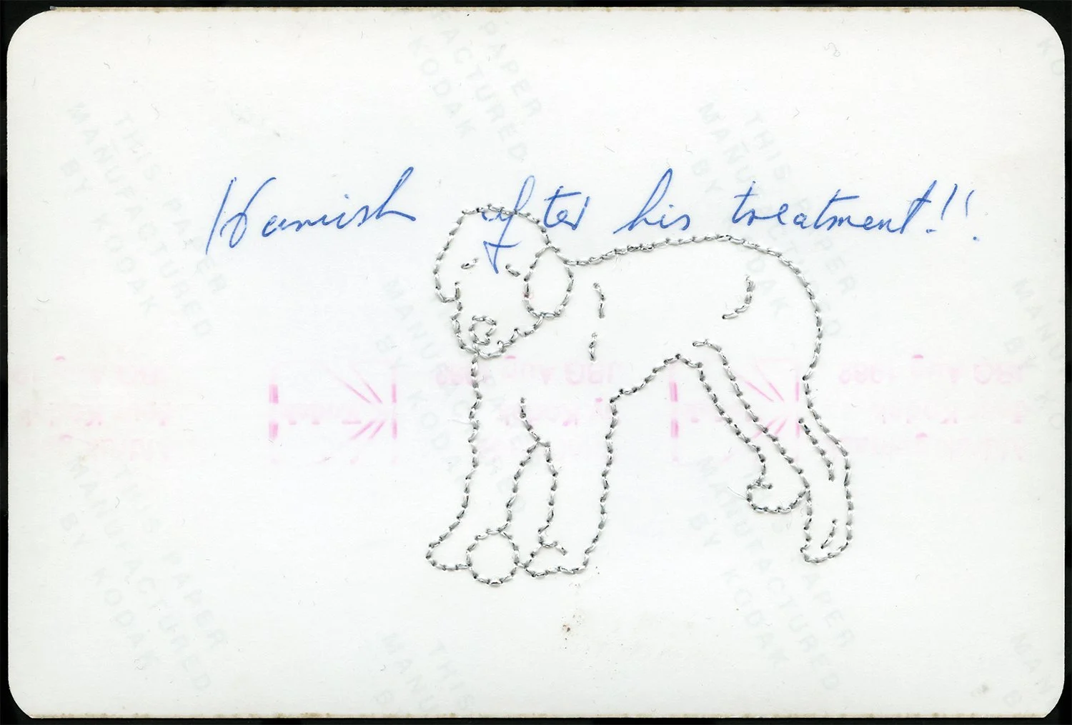 Jane Waggoner Deschner, "from the recto:verso series (Hamish)", hand-stitched found photograph, 2025