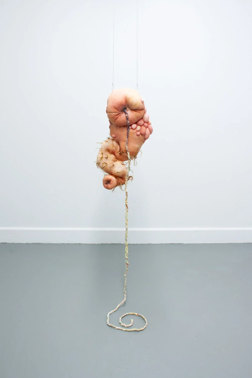 Isabella Covert, "Navel Extension," Nylon, latex, wire, hair, 2026