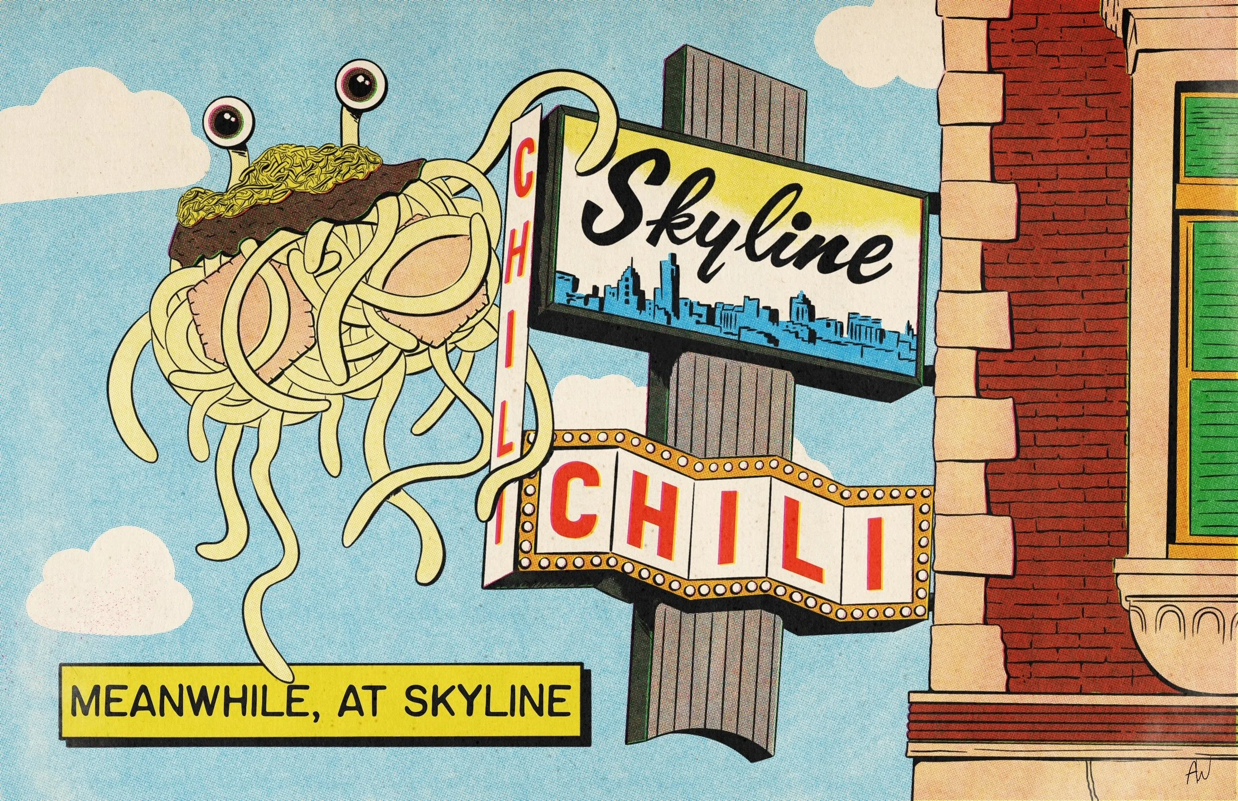 Autumn Walsh, "Meanwhile at Skyline," mixed media, 2025