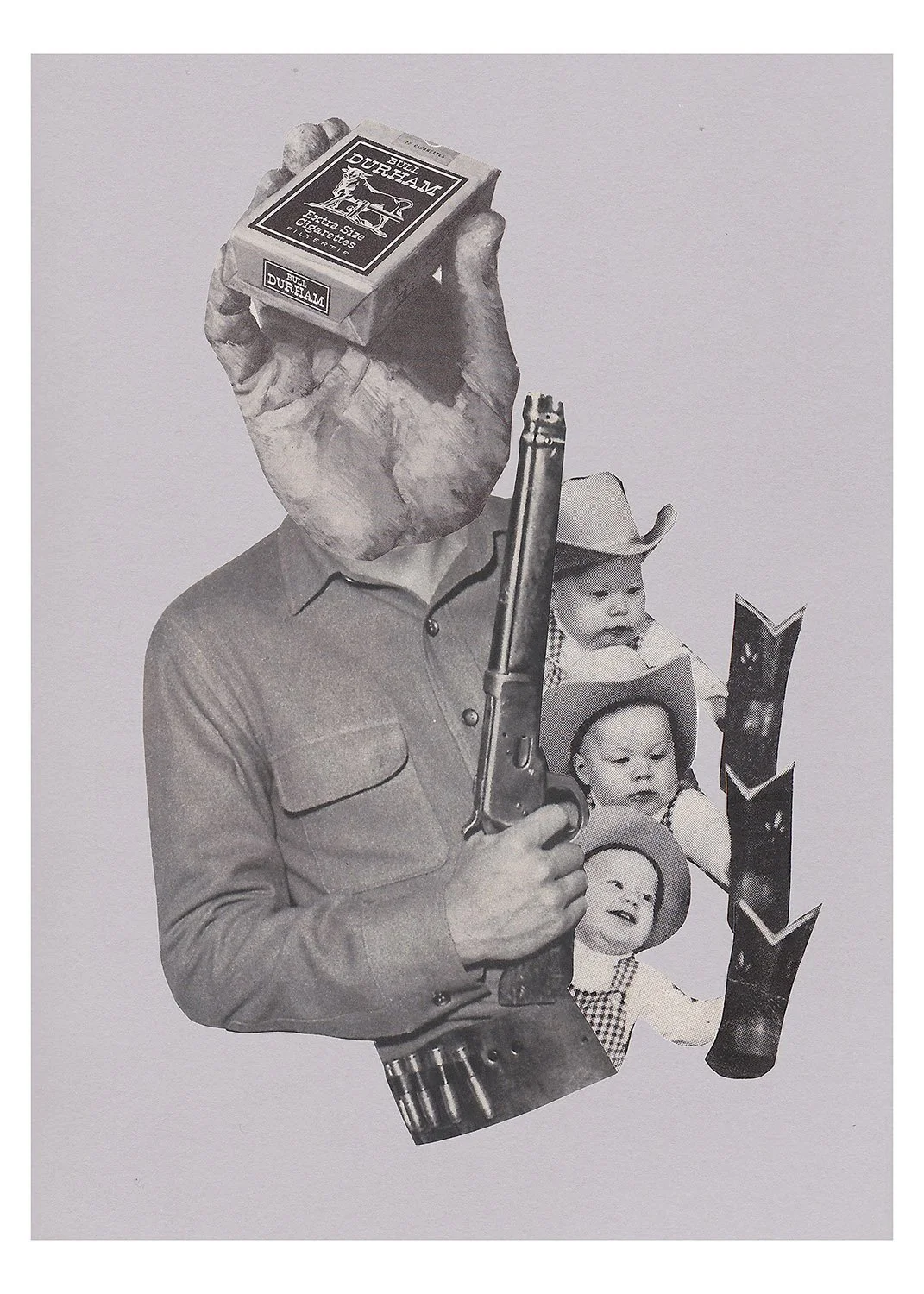 Eric Zuccola, "The Things We Carry", Physical collage digitally scanned and sized, 2025