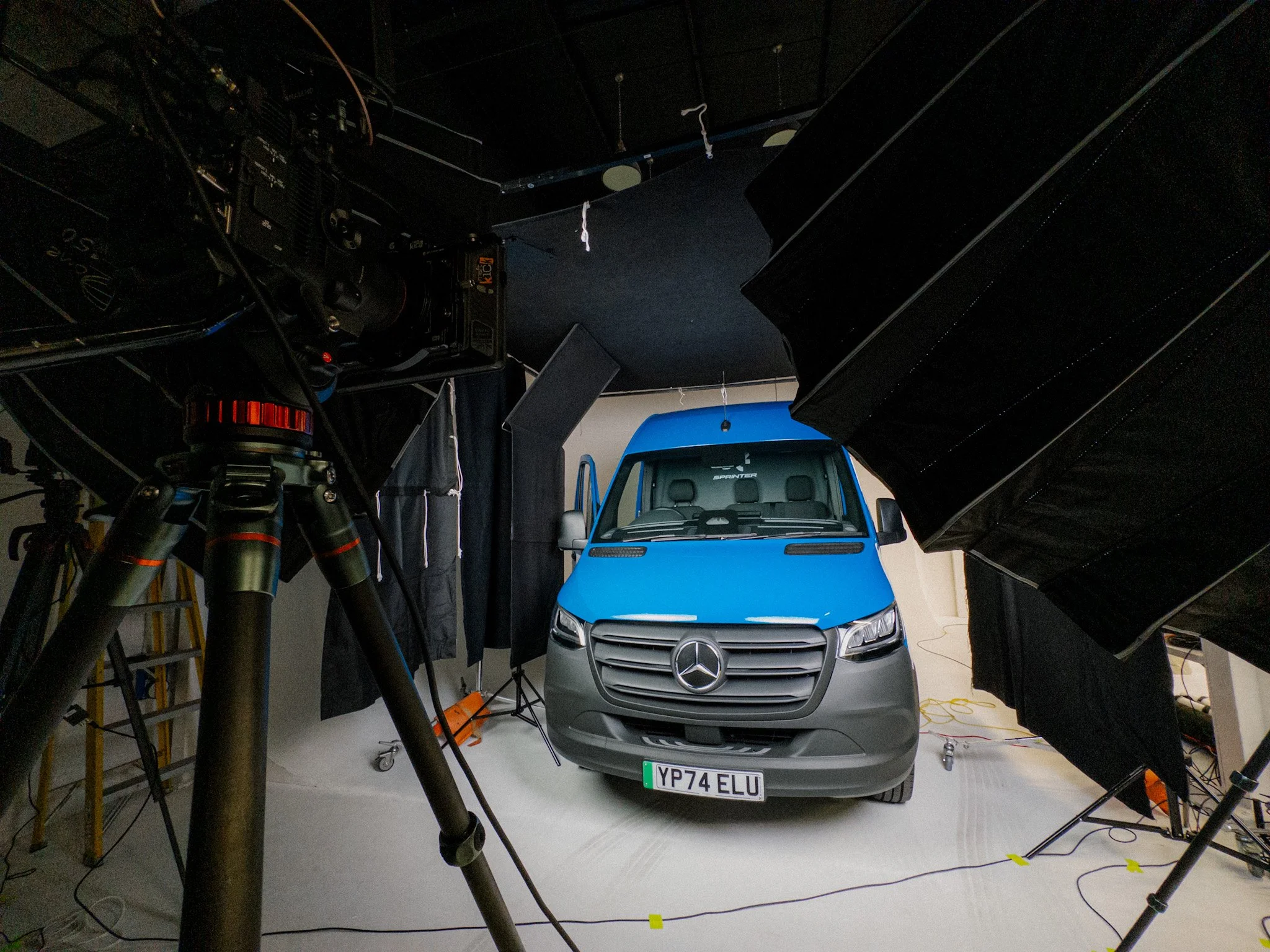 Shoot for Mercedes-Benz Vans in a drive-in studio
