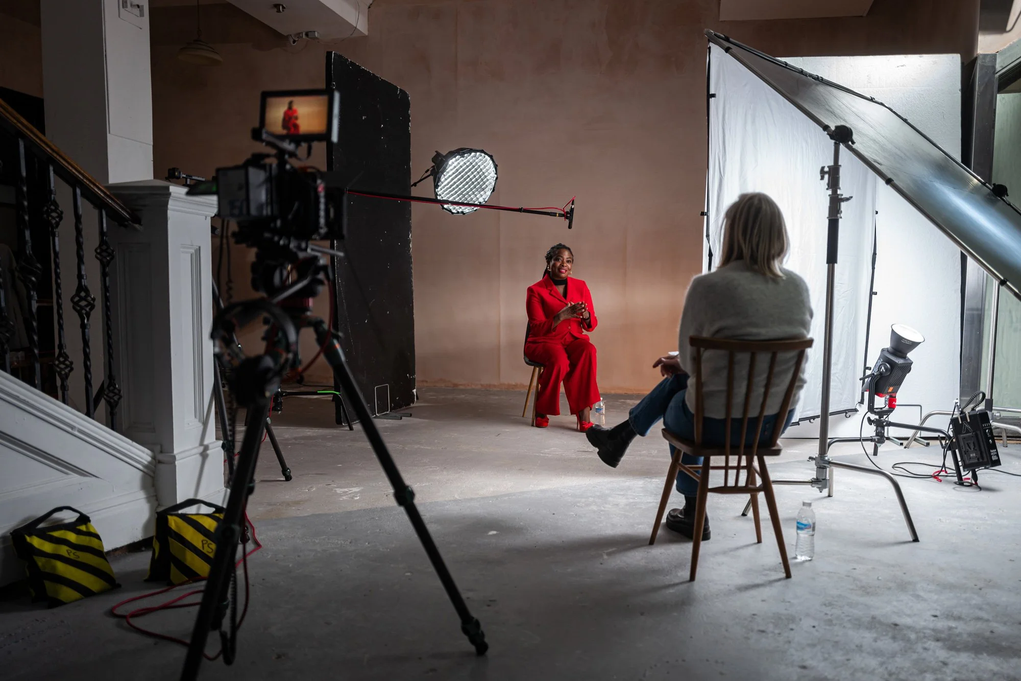 Interview setup for a corporate video production for University of Liverpool, by video production company Rob Pinney Studio