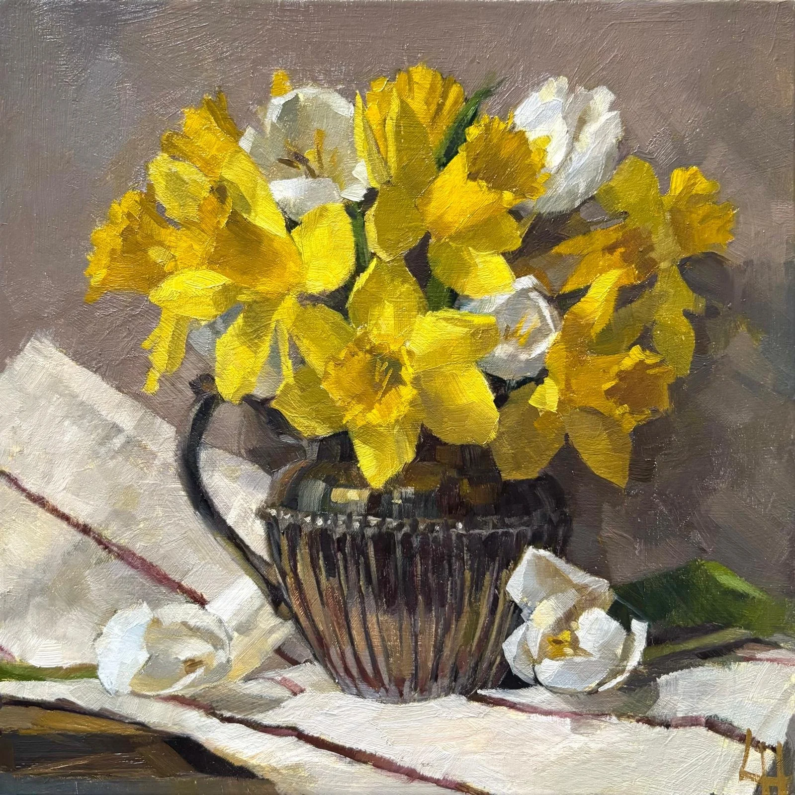 Tulips and Daffs, 8x8"