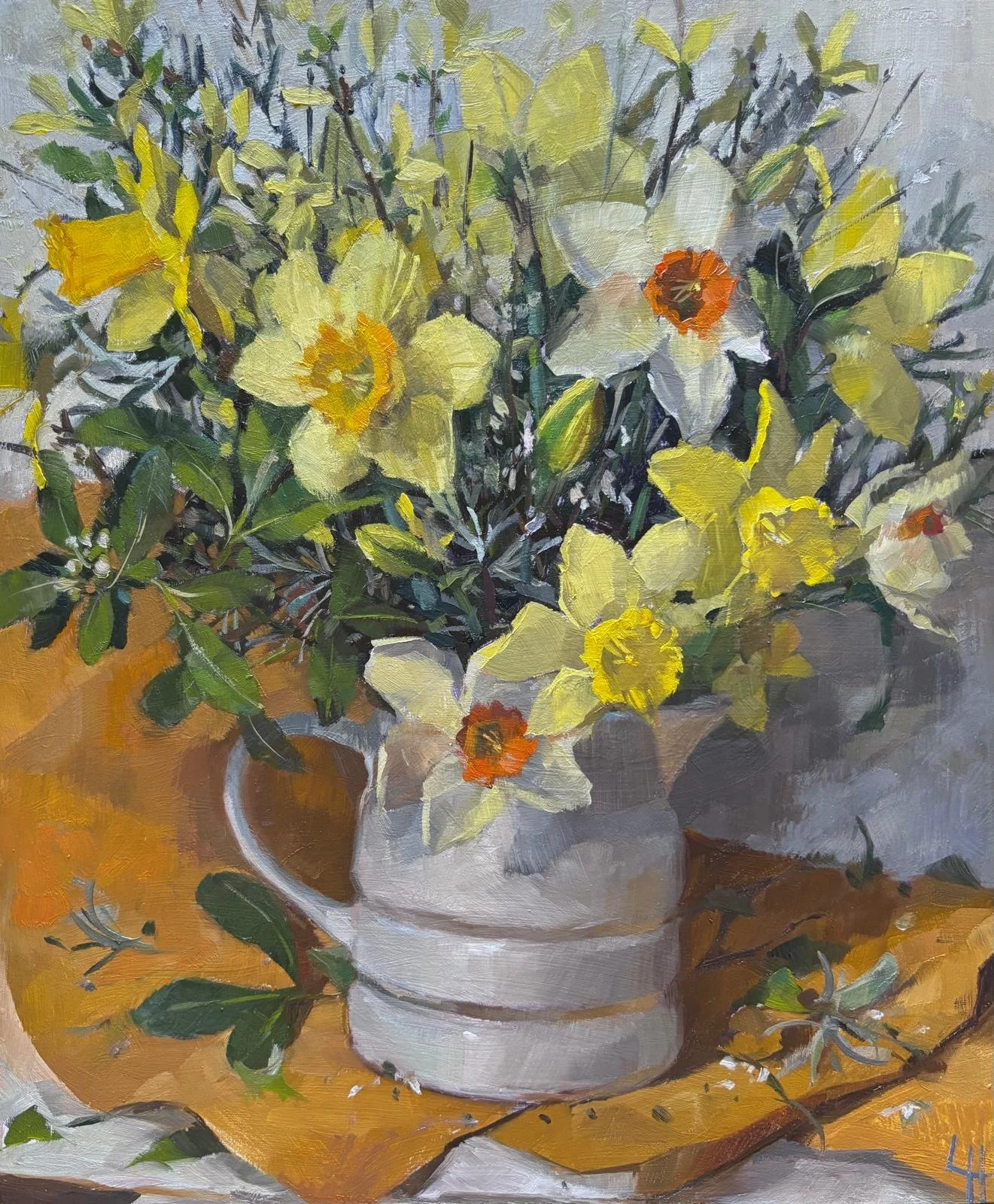 First blooms of Spring, Oil on board, 10x12"