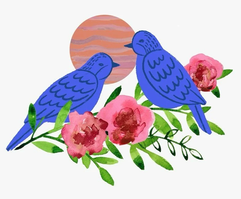 Have a peaceful day! I&rsquo;m happy to share my finished birds spot illustration for Quest 2. The Photoshop is so much fun, the creative possibilities are endless. @wattsalot @craftedmoon