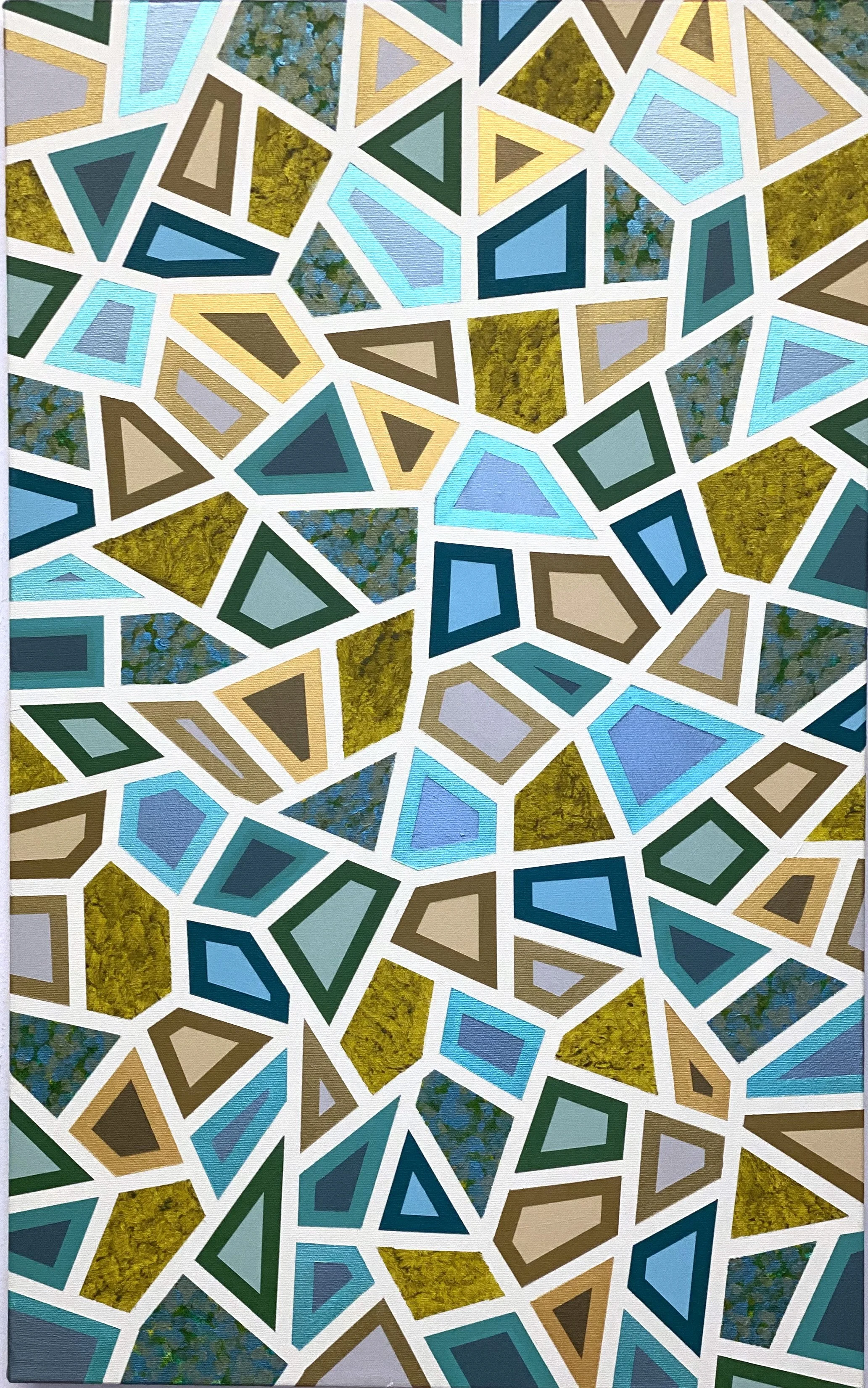 "Green Fibonacci," 7/2020, 18 in x 30 in.