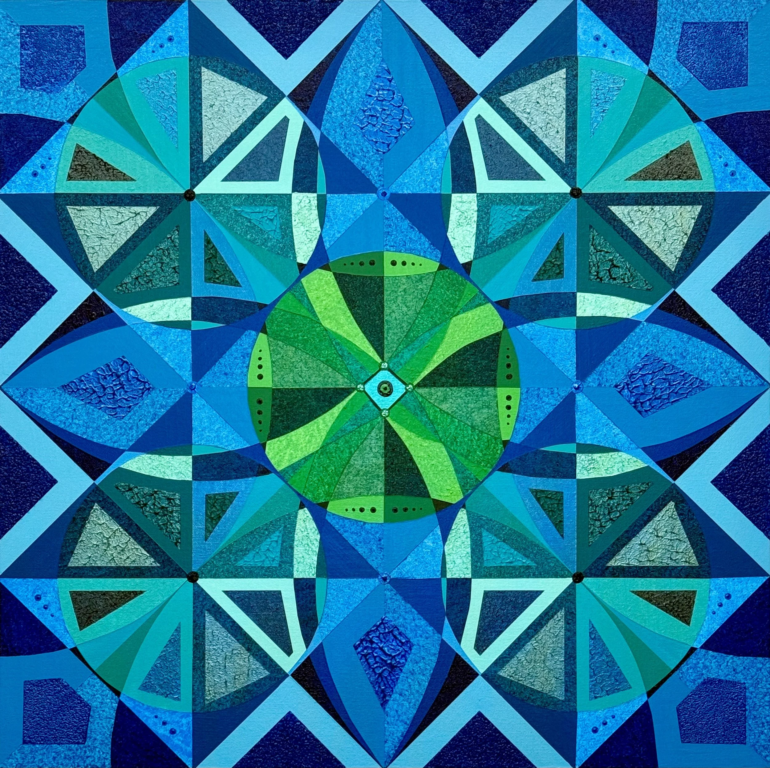 "Aqua Circles", 2/26, 22 in x 22 in