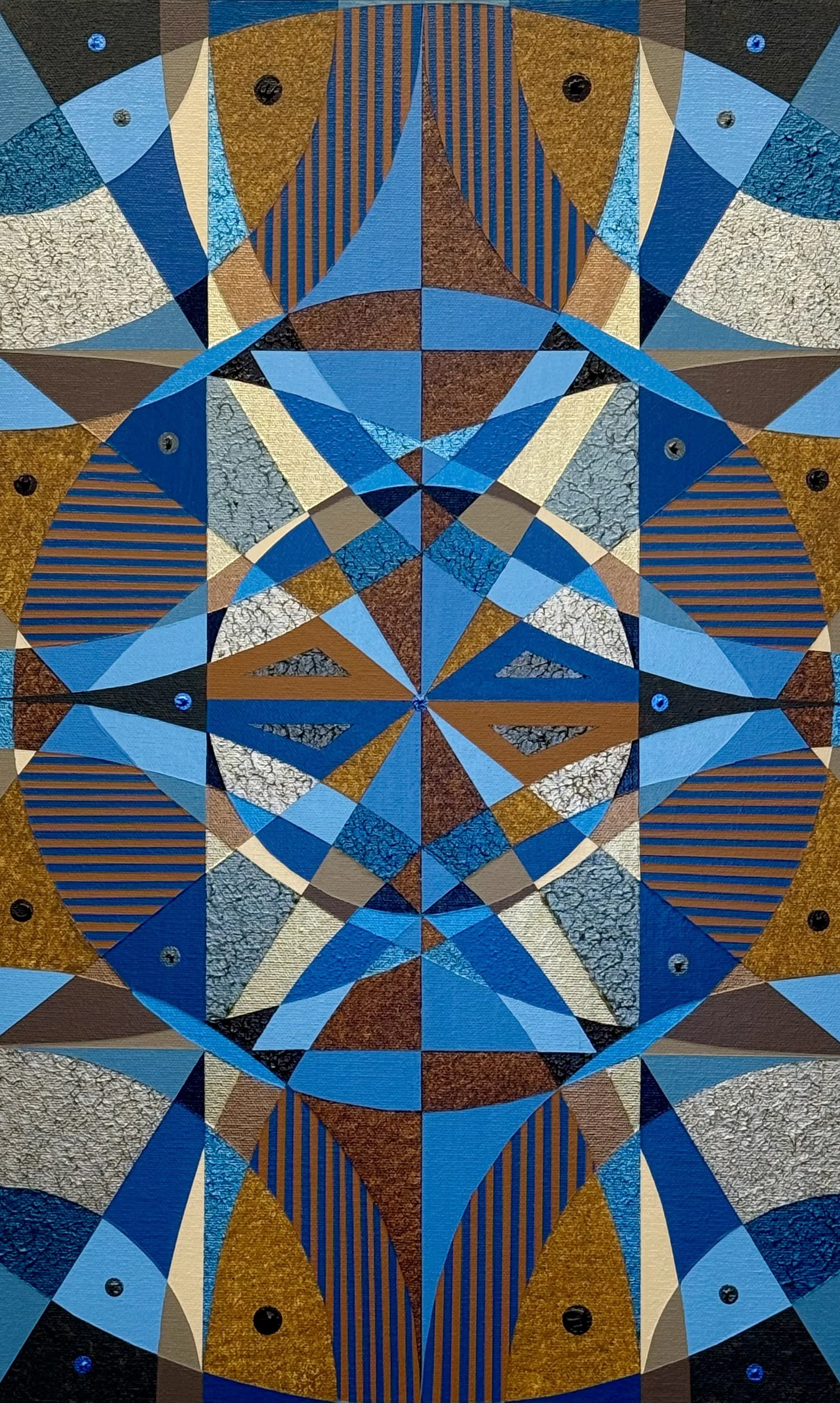 "Deco Blues and Browns," 7/2025, 13 in x 21 in 