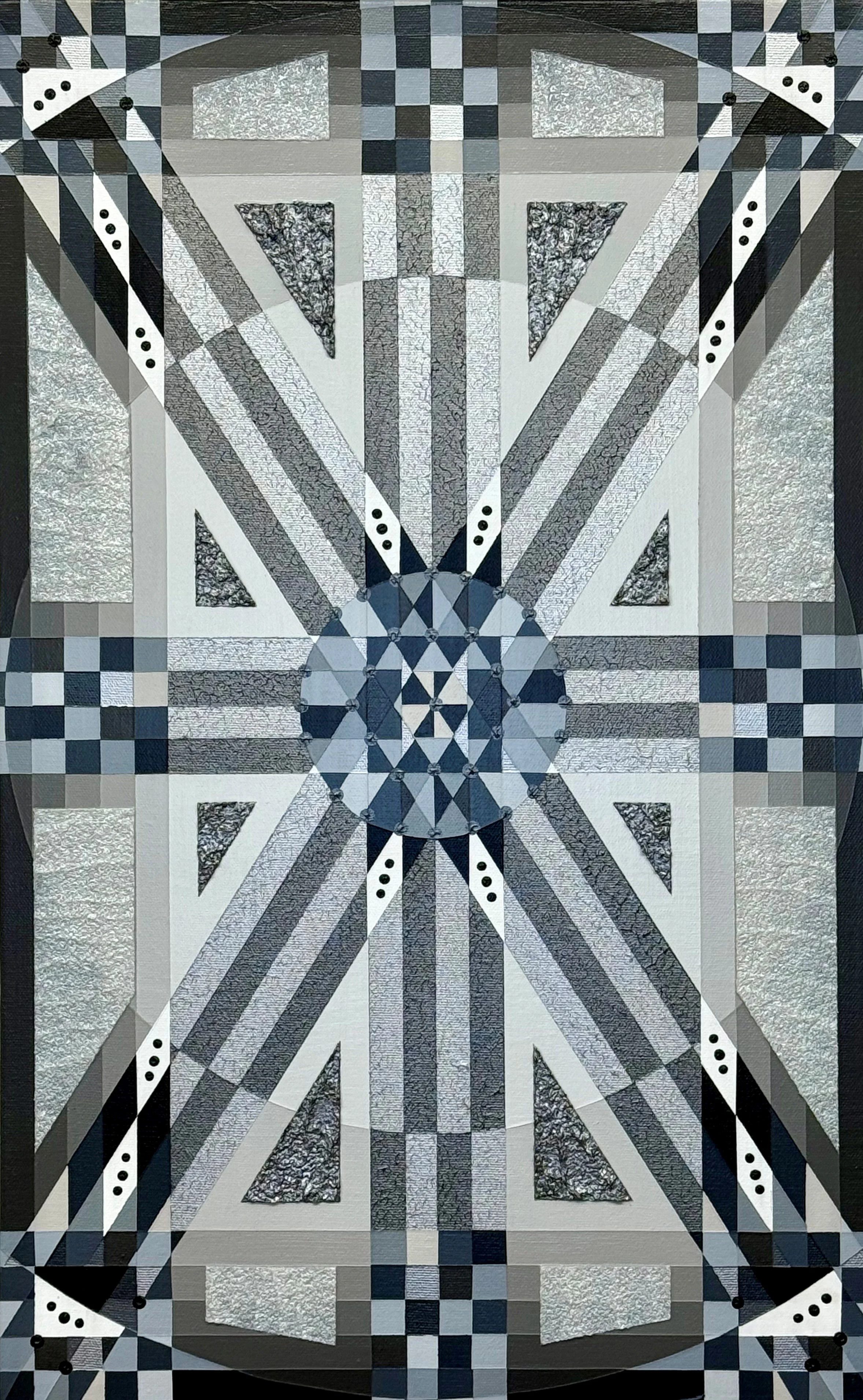 "Achromatic Shield," 8/2026, 13 in x 21 in