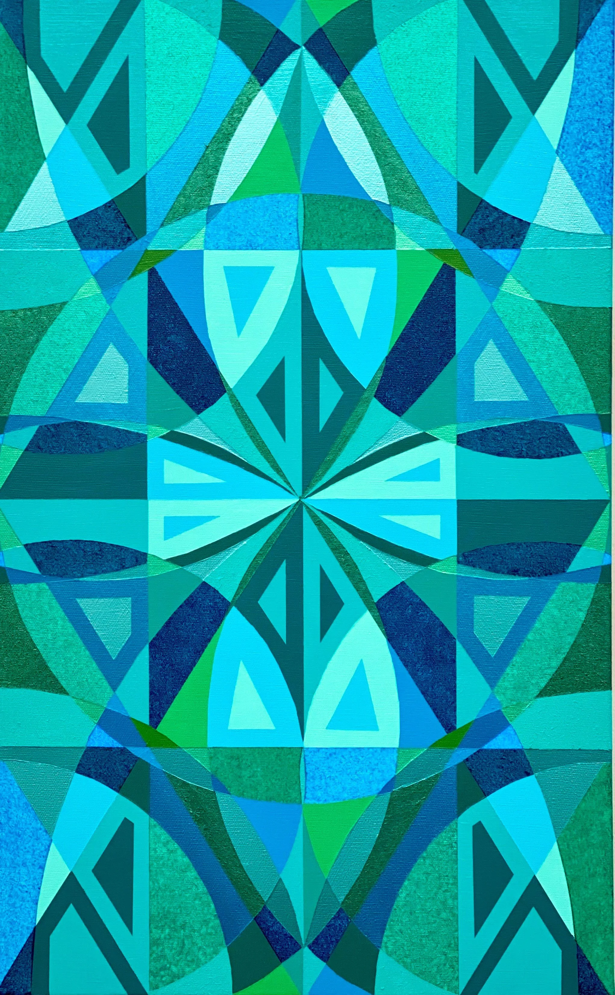 "Rainbow Deconstructed - Aquas", 13 in x 21 in, 11/23