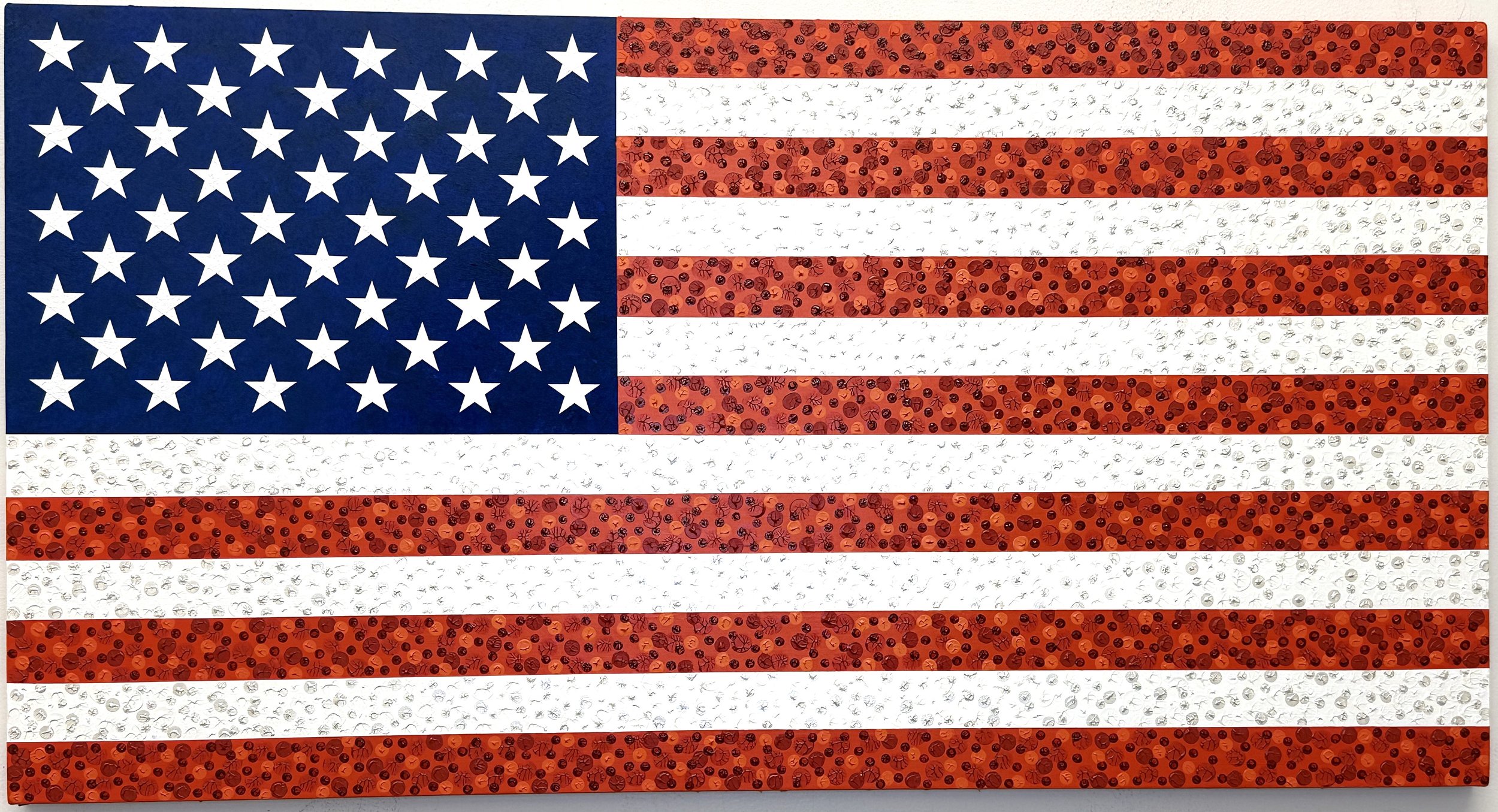"American Flag: Spots", 20 in x 38 in, 7/2025