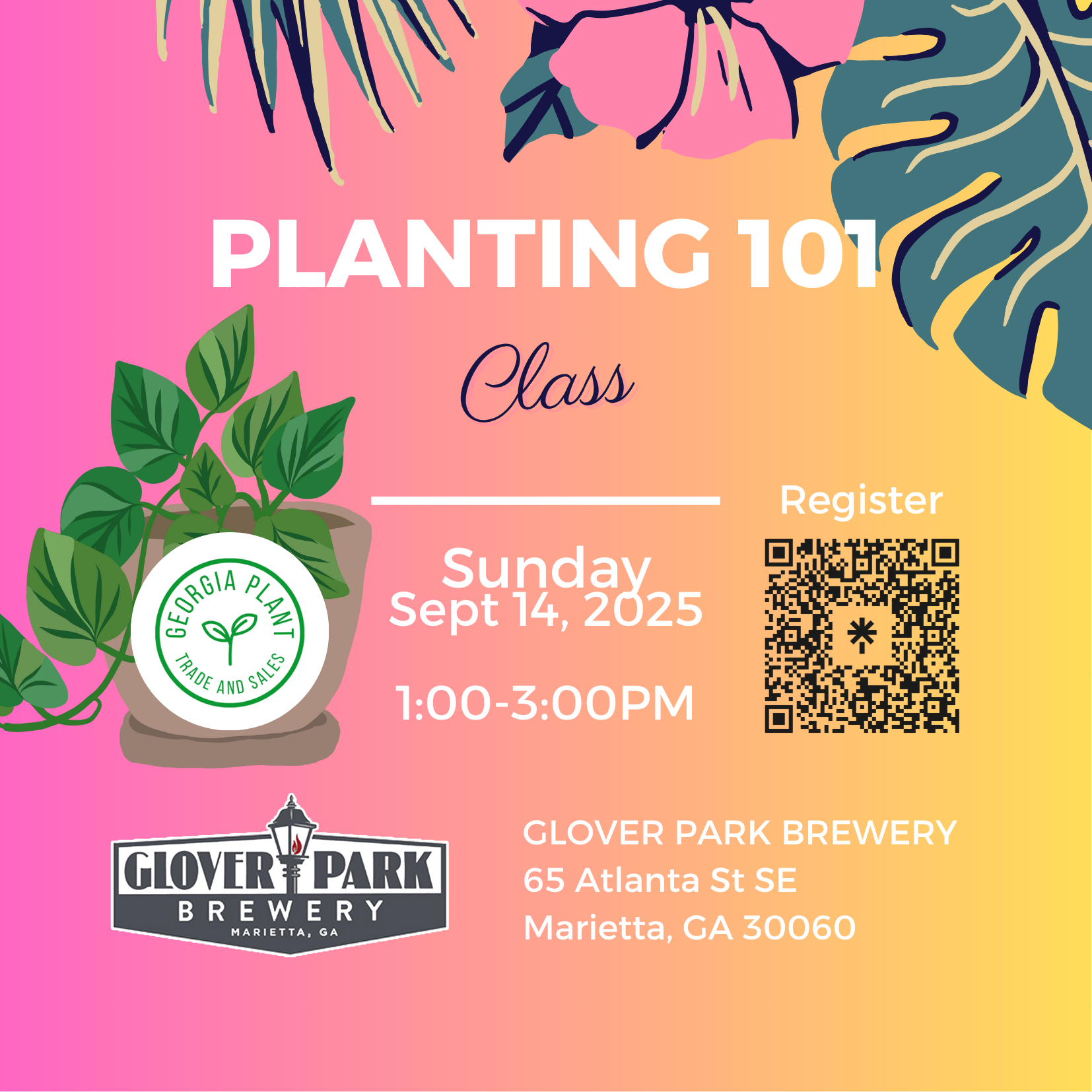 Cone and join us for a Planting 101 class, Beer and Pizza!!