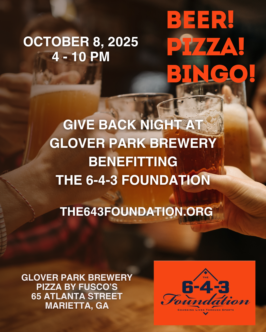 GPB Presents Give Back Night with 6-4-3 Foundation and Pizza by Fusco's Food Truck!