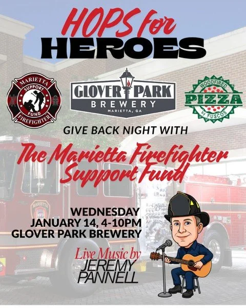 GPB Presents Give Back Night with “Hops for Heroes” -The Marietta Firefighter Support Fund and Pizza by Fusco's Food Truck!