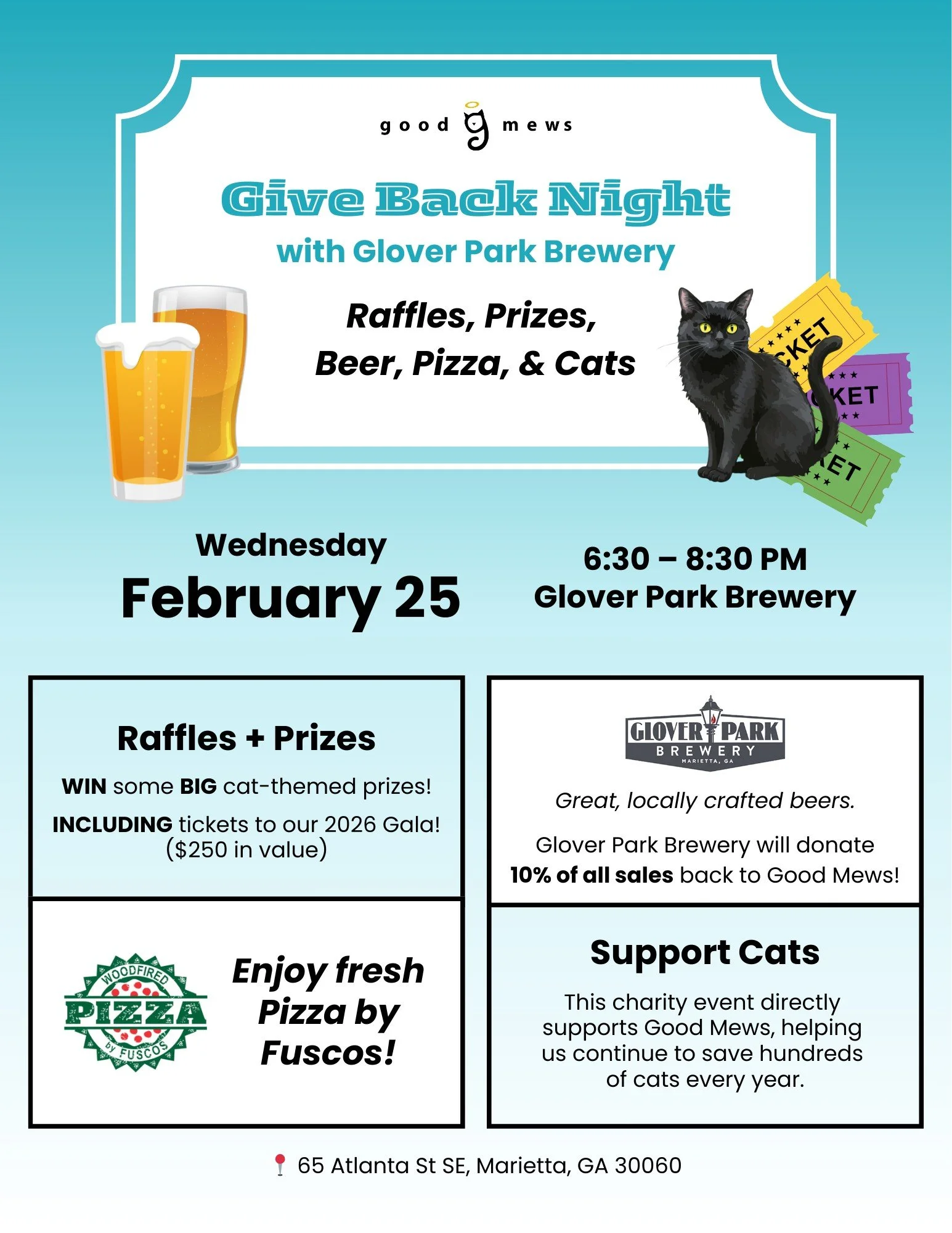 GPB Presents Give Back Night with Good Mews and Pizza by Fusco's Food Truck!