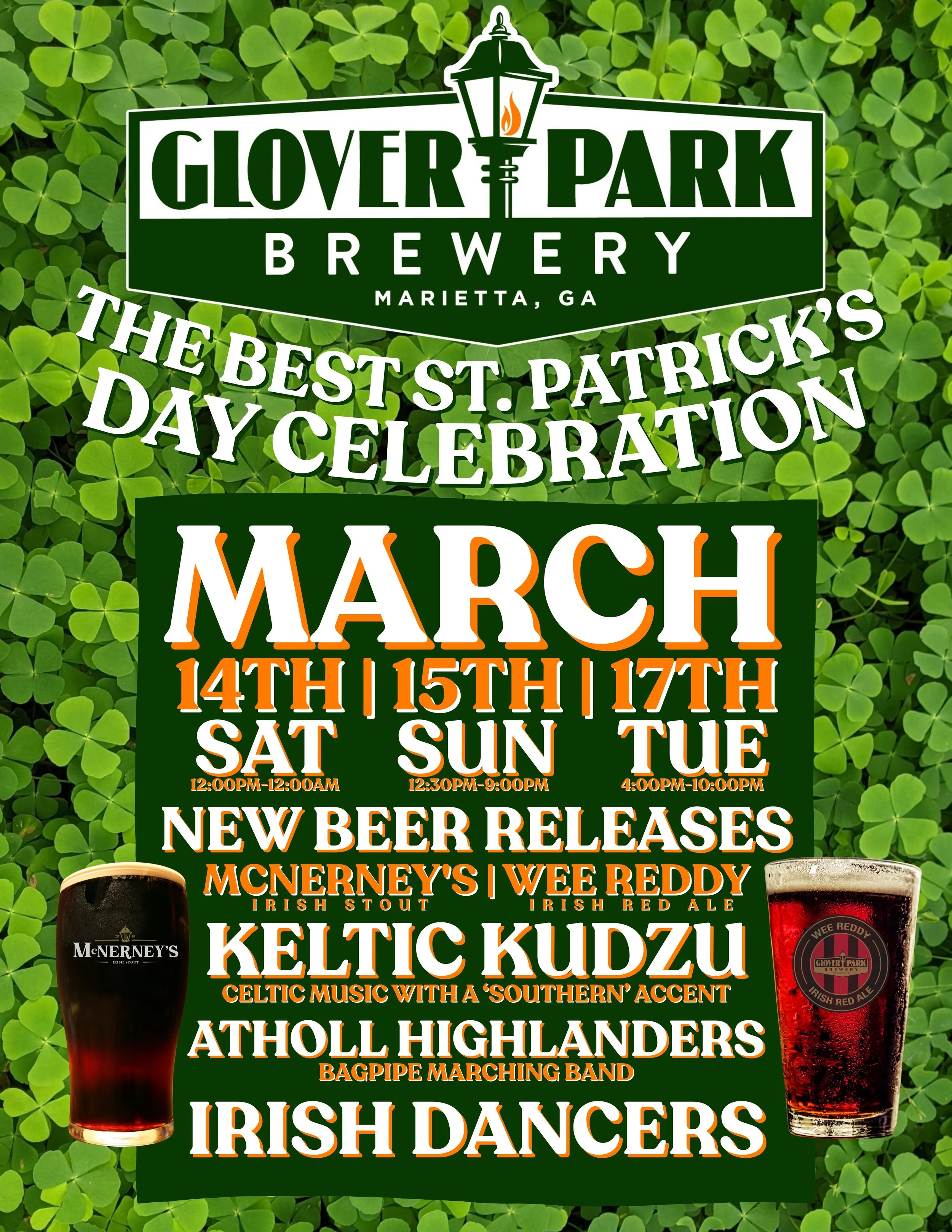 Join us for St. Patrick’s Day, with Trombone Jesus, Atoholl Highlanders-bagpipe marching band, Irish Dancers, GPB Run Club, Industry Night and Pizza by Fusco's Food Truck!