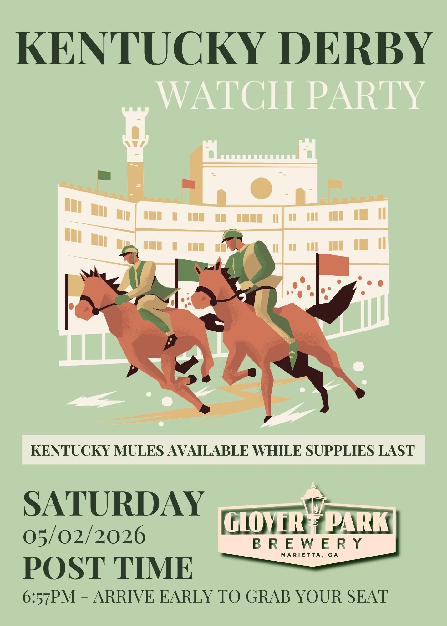 Join us for Kentucky Derby watch party and Pizza by Fusco's Food Truck!