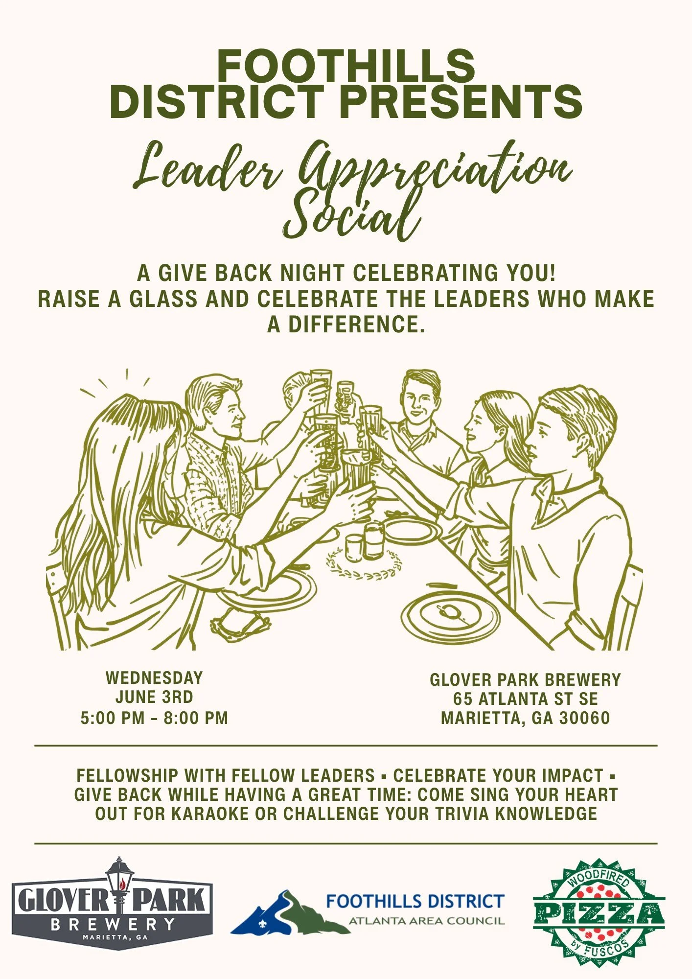 GPB Presents Give Back Night with Atlanta Council, Scouting America, Wine Down Wednesday, and Pizza by Fusco's Food Truck!