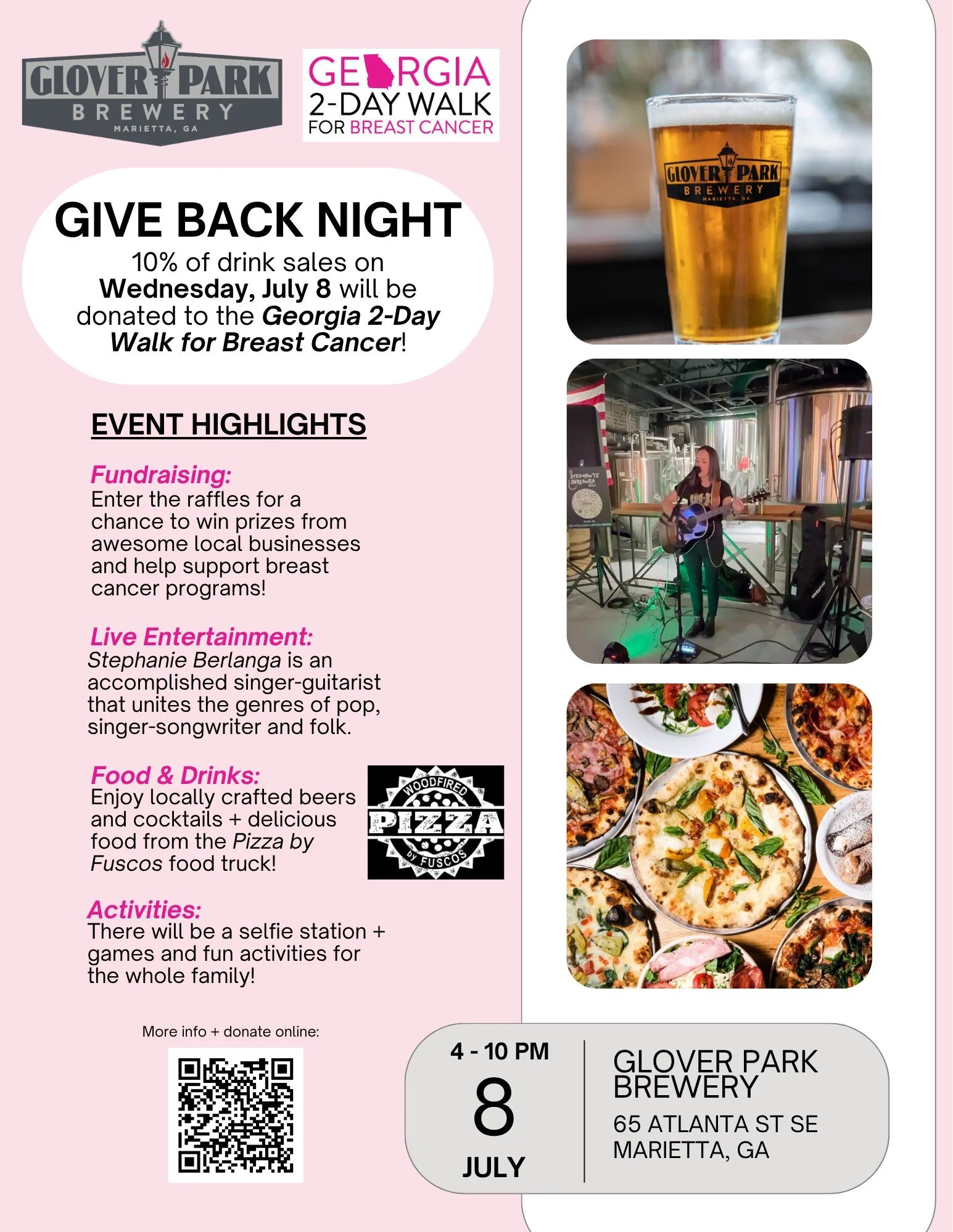 GPB Presents Give Back Night with GA-2 Day Walk-Team Hakuna MaTATAs, Wine Down Wednesday and Pizza by Fusco's Food Truck!