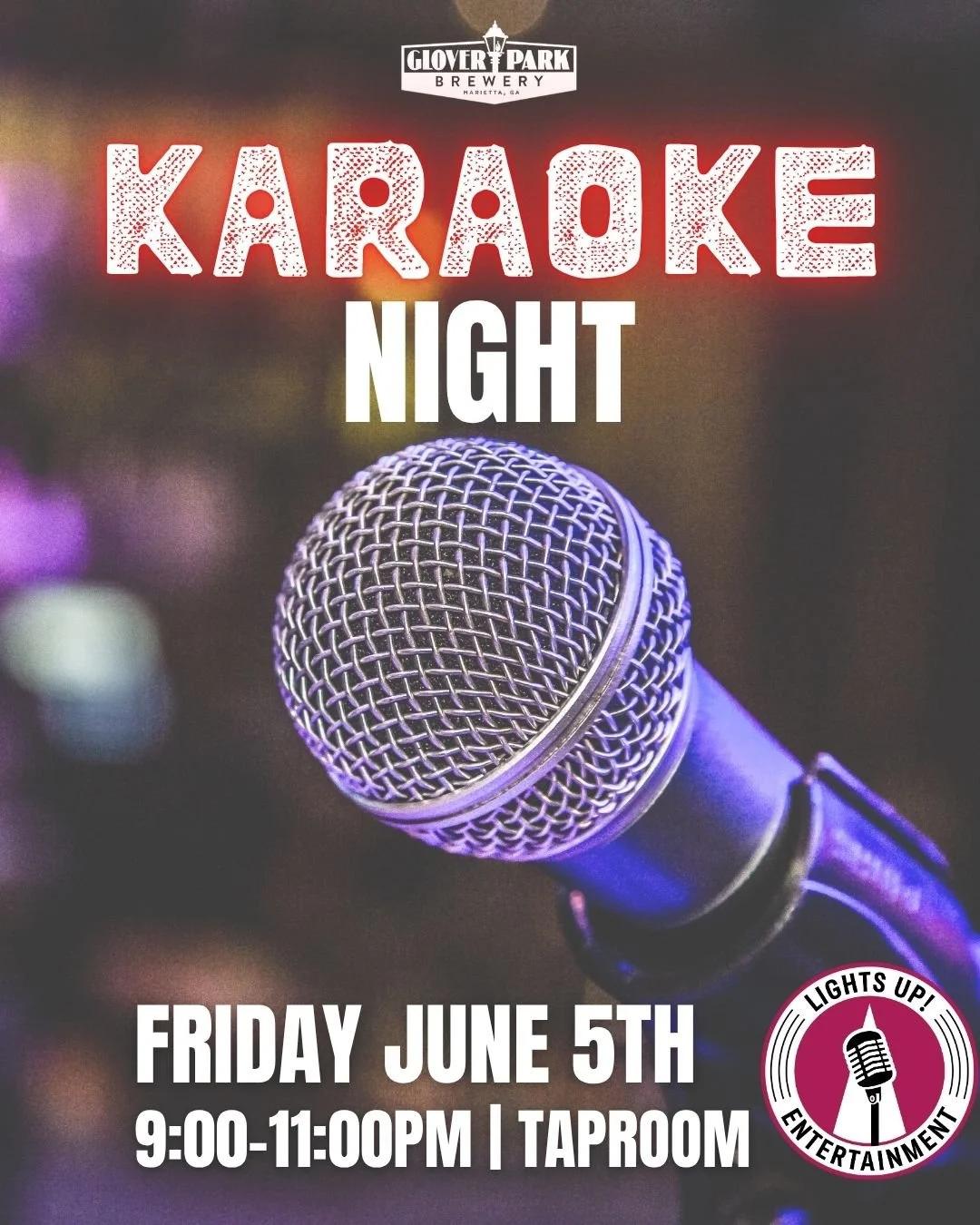 Join us in the Taproom for Karaoke and Pizza by Fusco's Food Truck!