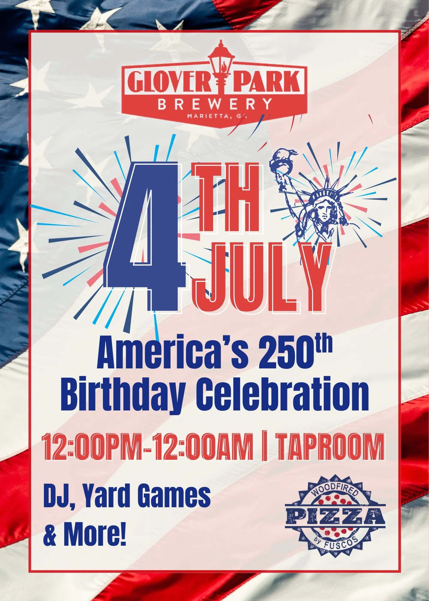 COME JOIN US FOR OUR 4TH OF JULY CELEBRATION, including Fused Forever Permanent Jewelry, DJ, games and more, and Pizza by Fusco’s Food Truck!