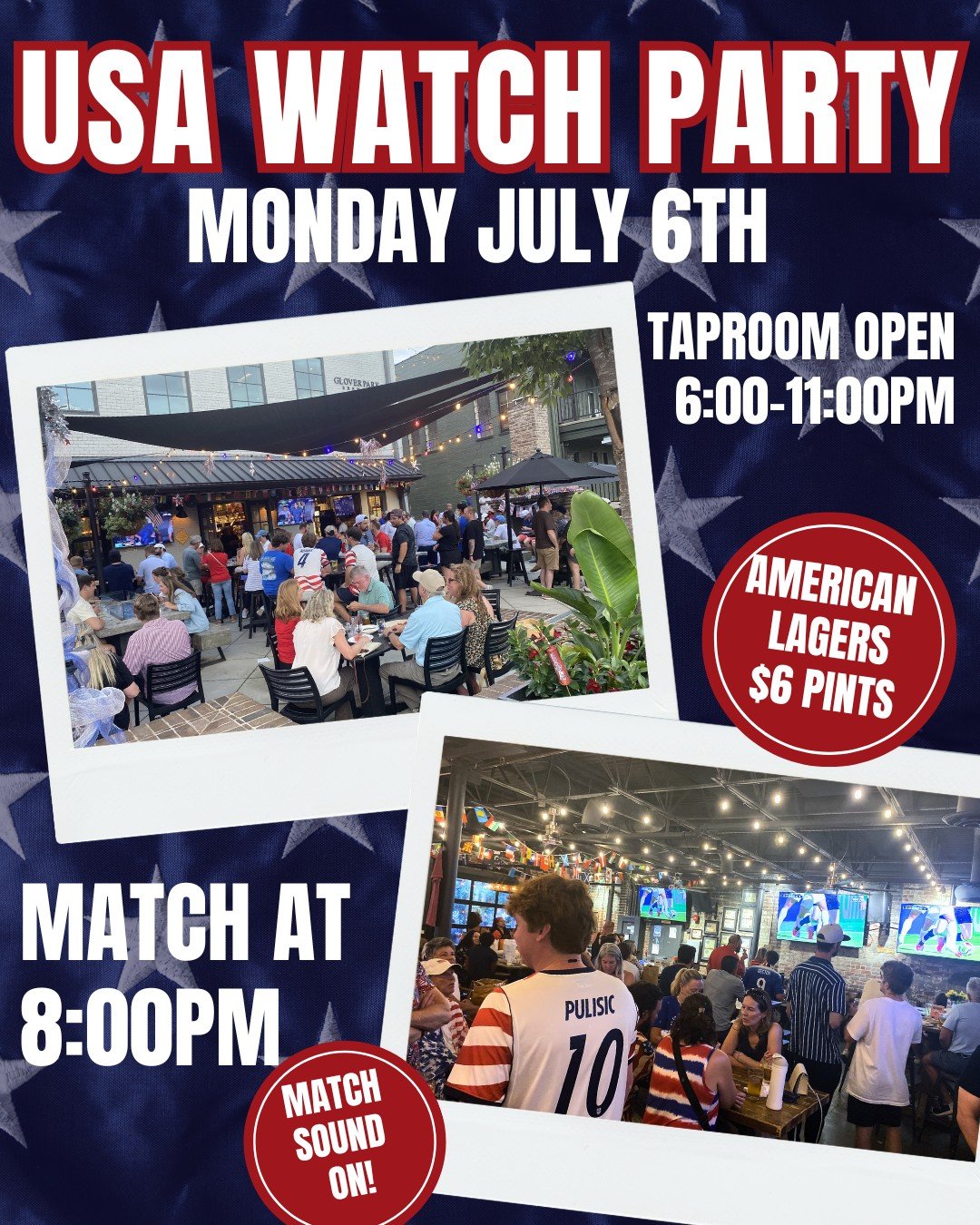 USA WATCH PARTY! JOIN US AND CHEER ON THE USA, and Pizza by Fusco’s Food Truck!