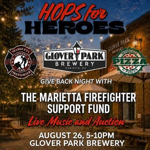 GPB Presents Charity Night with Marietta Firefighters, Wine Down Wednesday, and Pizza by Fusco’s Food Truck!