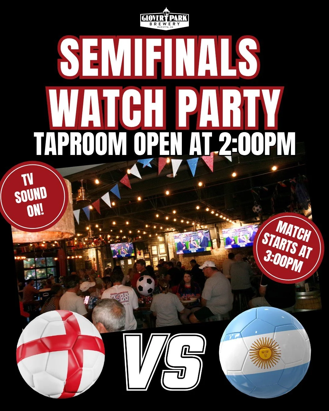 Taproom will be open at 2:00pm for Soccer Semifinals, Wine Down Wednesday, Pizza by Fusco's Food Truck!