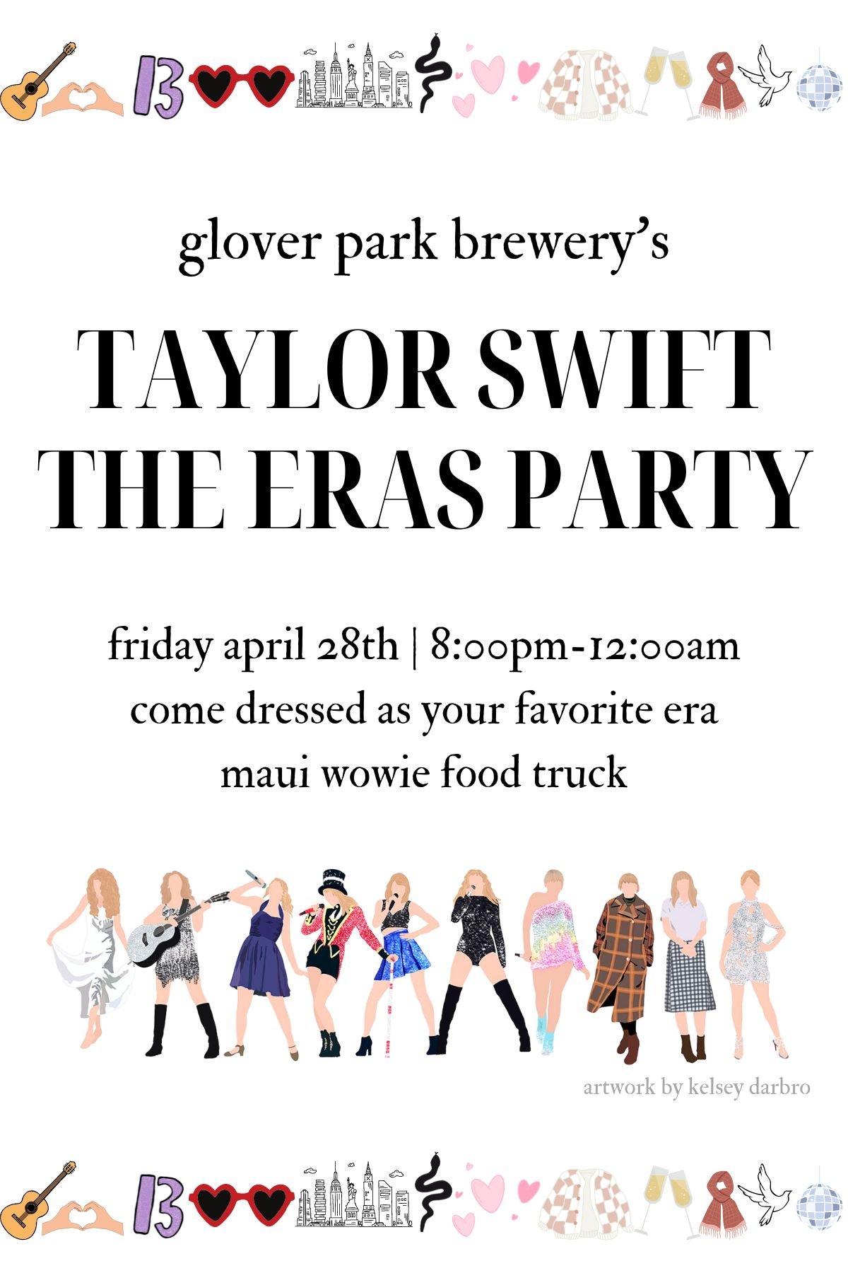Taylor Swift THE ERAS Party w/Maui Wowie Food Truck — Glover Park Brewery